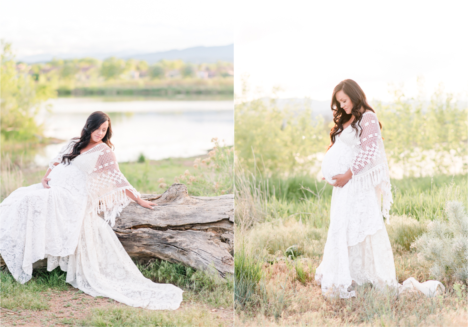 Spring Maternity Session in Loveland Colorado | Britni Girard Photography | Romantic Boho Inspired Maternity Session with Reclamation Dress at River's Edge | Colorado Wedding and Lifestyle Photographer