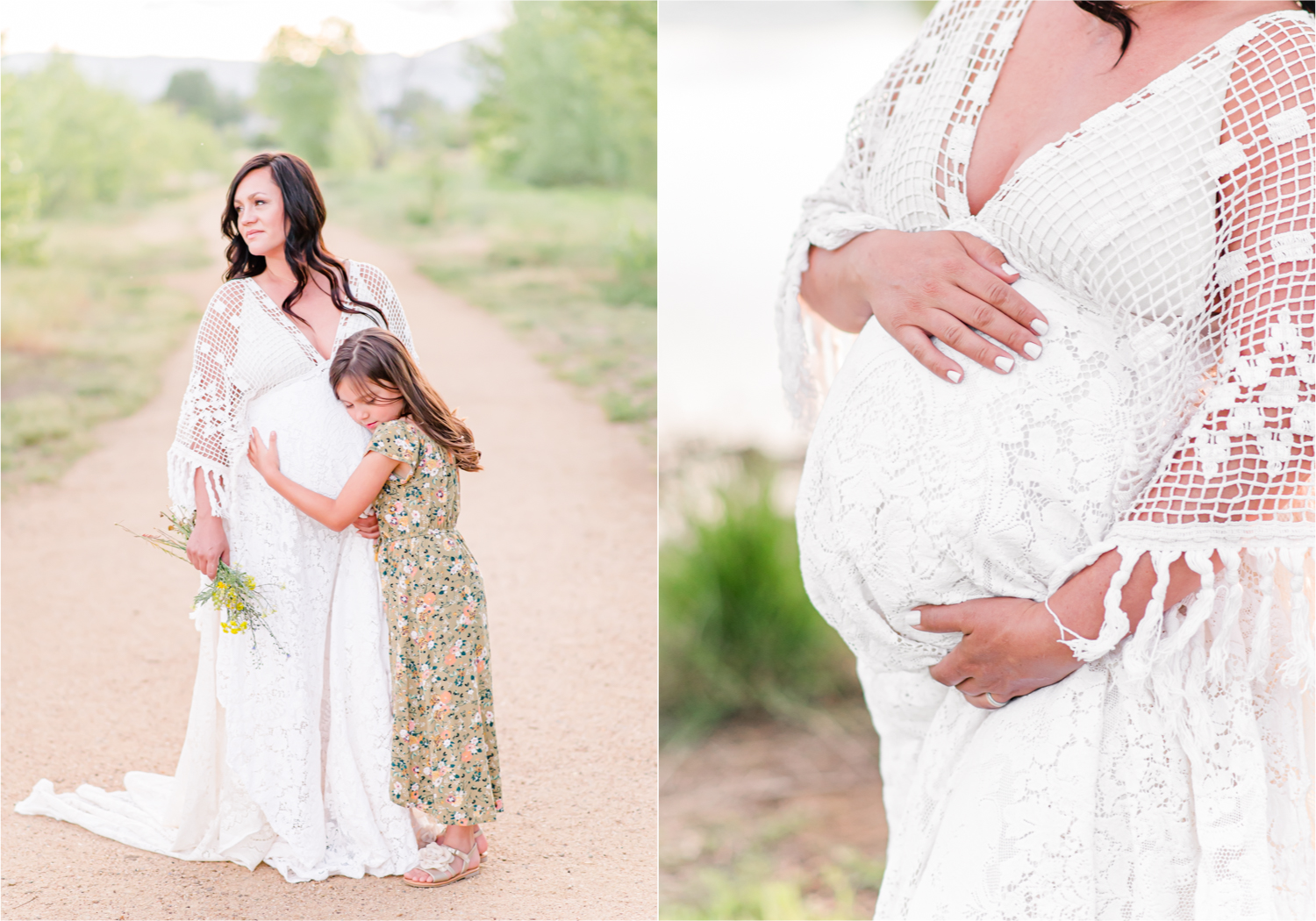 Spring Maternity Session in Loveland Colorado | Britni Girard Photography | Romantic Boho Inspired Maternity Session with Reclamation Dress at River's Edge | Colorado Wedding and Lifestyle Photographer