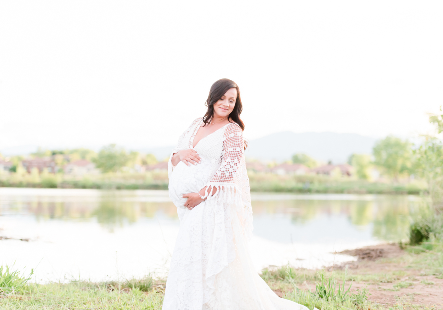 Spring Maternity Session in Loveland Colorado | Britni Girard Photography | Romantic Boho Inspired Maternity Session with Reclamation Dress at River's Edge | Colorado Wedding and Lifestyle Photographer