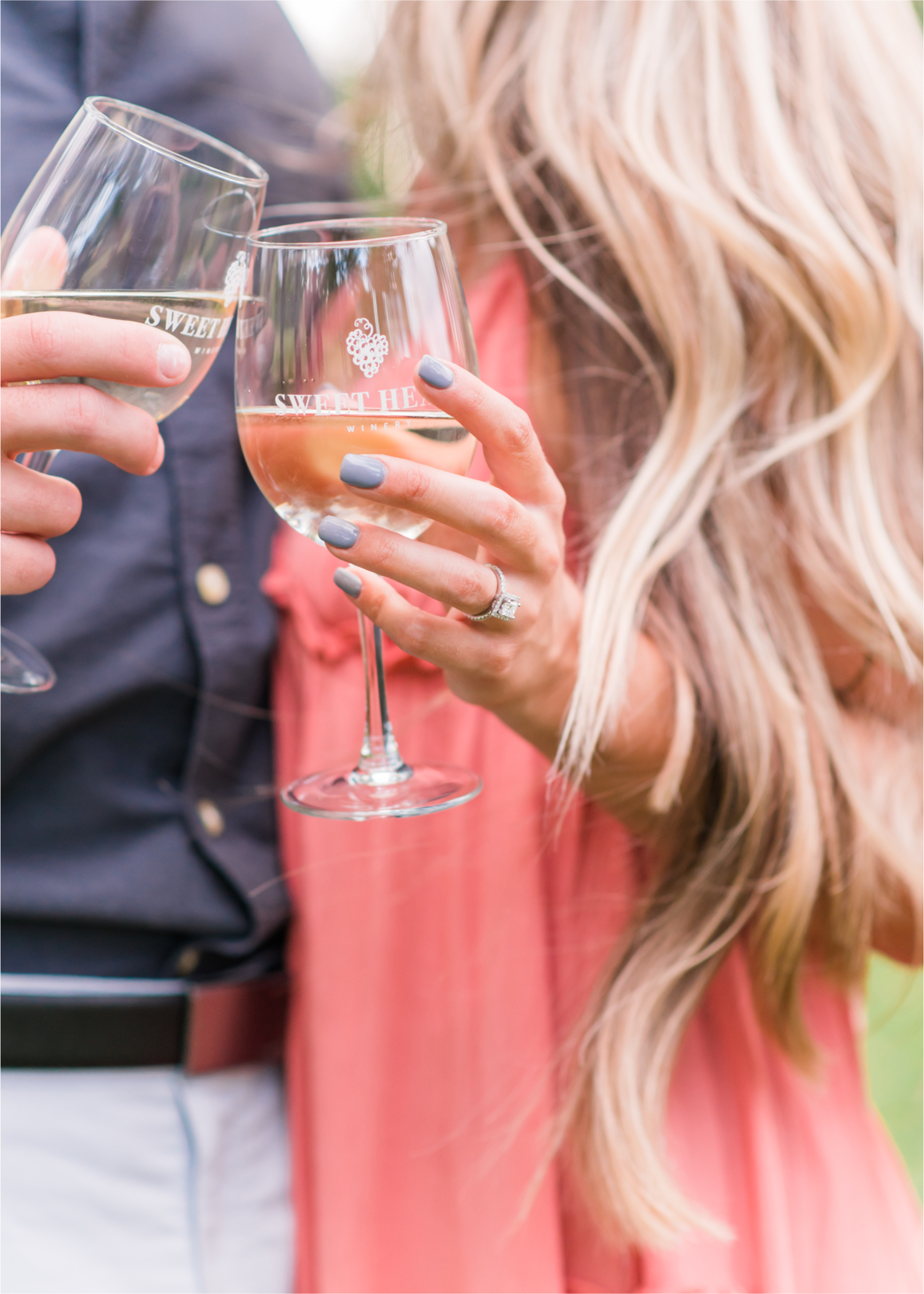 Romantic Winery engagement at Sweet Heart Winery in Loveland  | Britni Girard Photography, Colorado Wedding Photographer | Strolls along the Big Thompson River at Sunset, toasting their engagement with Sweet Heart Wine and dancing in the field during sunset