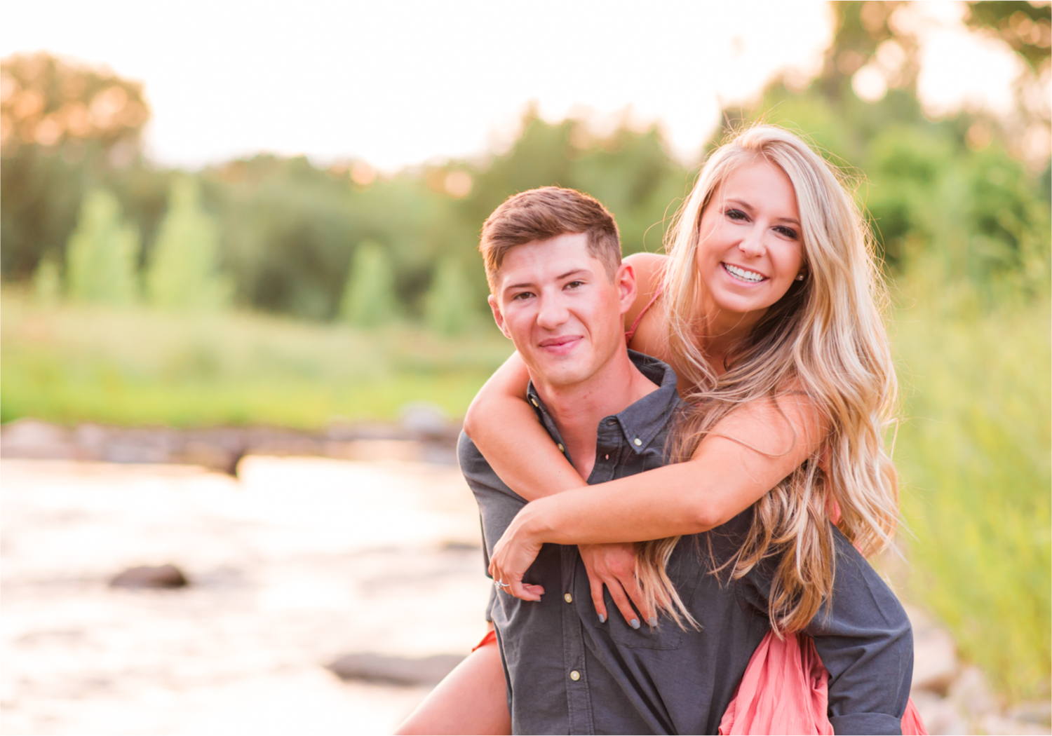 Romantic Winery engagement at Sweet Heart Winery in Loveland  | Britni Girard Photography, Colorado Wedding Photographer | Strolls along the Big Thompson River at Sunset, toasting their engagement with Sweet Heart Wine and dancing in the field during sunset