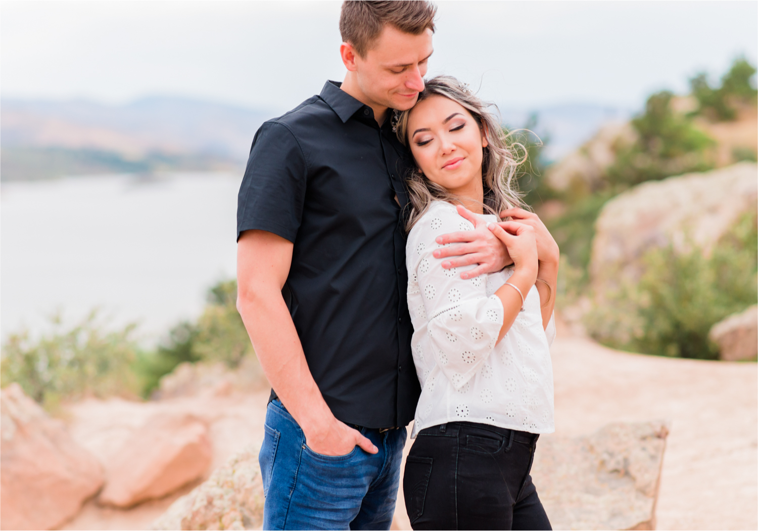 Romantic and Playful Summer engagement session at Horsetooth Reservoir in Fort Collins Colorado | Britni Girard Photographer | Wedding photographer and videographer team