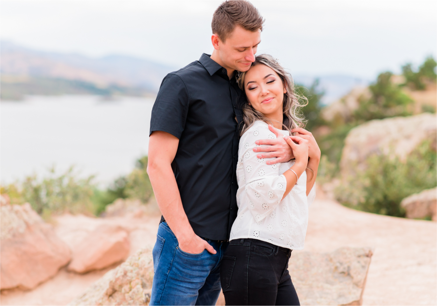 Romantic and Playful Summer engagement session at Horsetooth Reservoir in Fort Collins Colorado | Britni Girard Photographer | Wedding photographer and videographer team