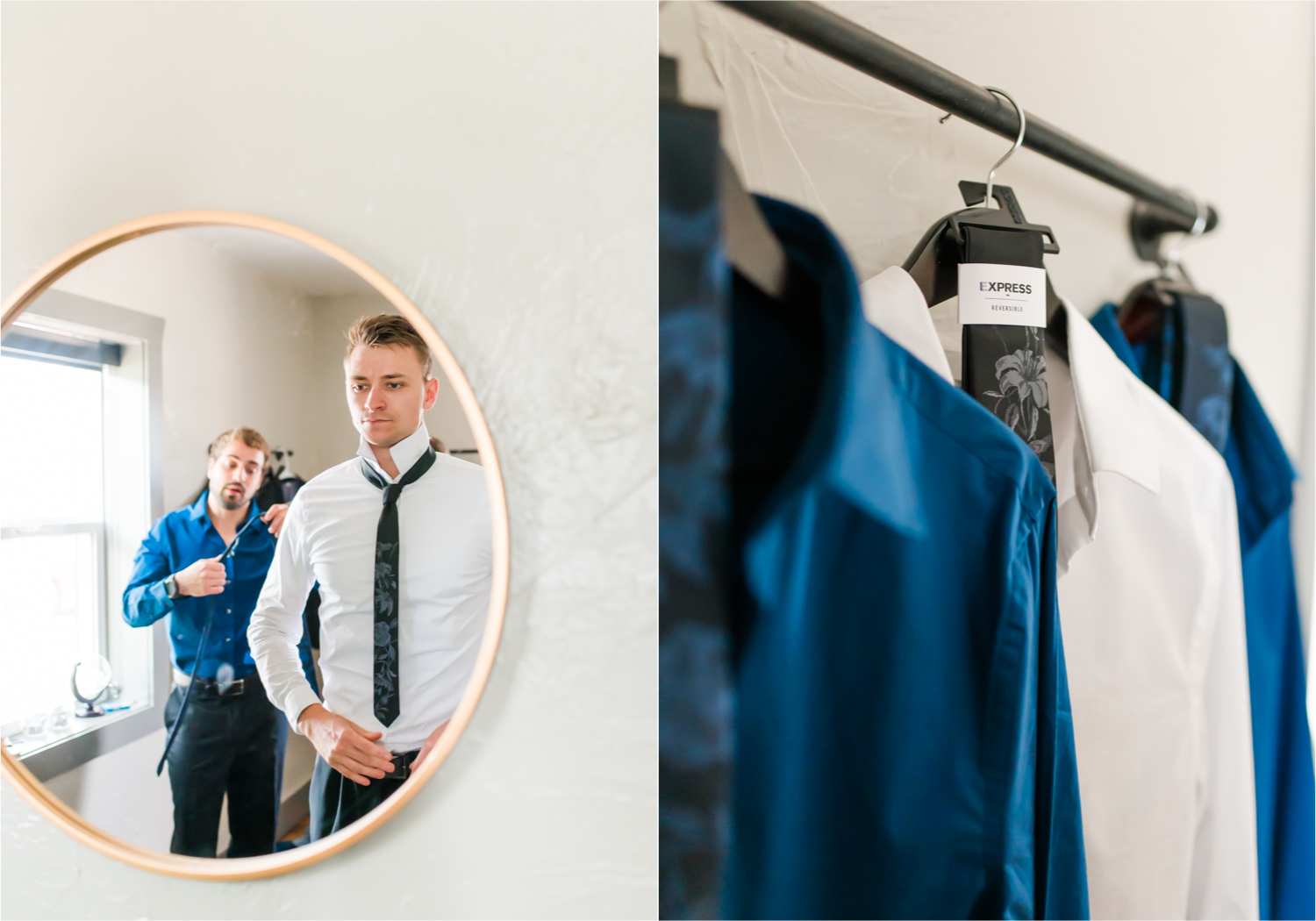 Romantic and Rustic Wedding at The Mill in Windsor | Britni Girard Photography | Colorado based wedding photography and videography team | Groom portraits | Royal Blue and White Wedding | Groomsmen attire from Express