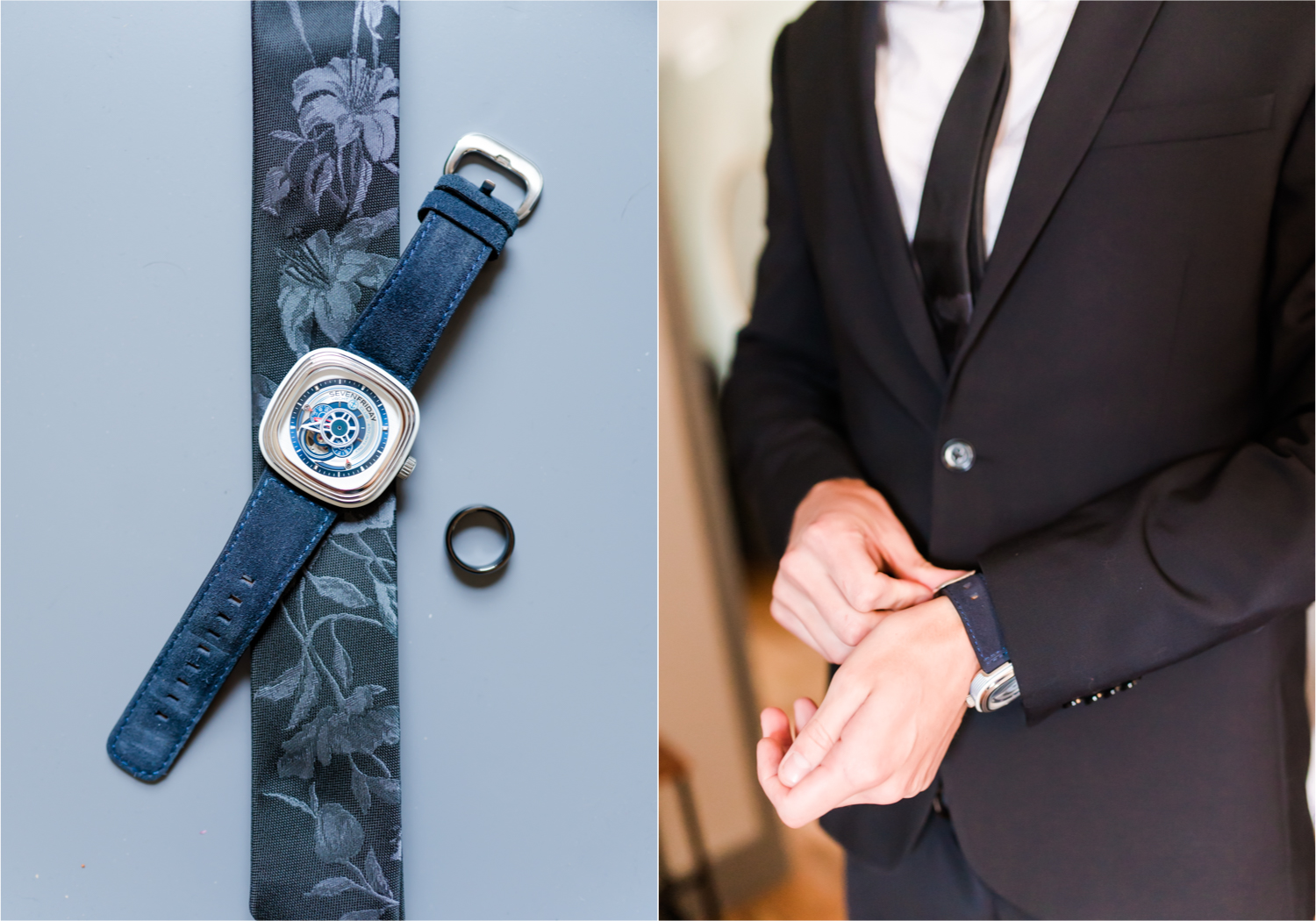 Romantic and Rustic Wedding at The Mill in Windsor | Britni Girard Photography | Colorado based wedding photography and videography team | Groom portraits | Royal Blue and White Wedding | Groomsmen attire from Express