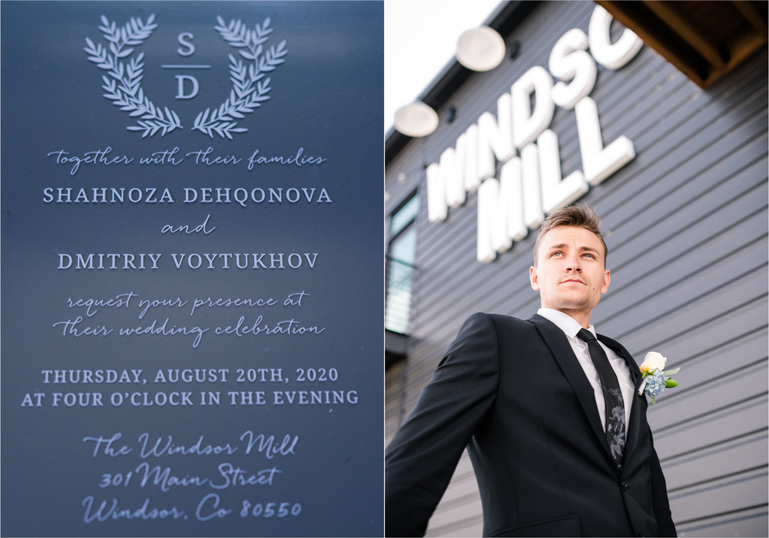 Romantic and Rustic Wedding at The Mill in Windsor | Britni Girard Photography | Colorado based wedding photography and videography team | Groom portraits | Royal Blue and White Wedding | Groomsmen attire from Express