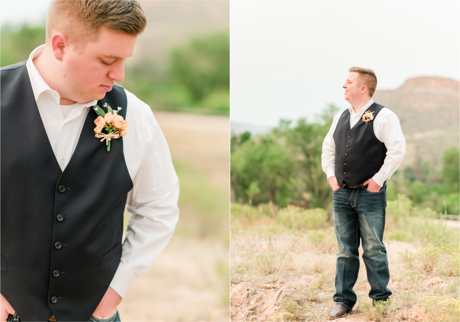 Summer Ellis Ranch Wedding in Loveland Colorado | Britni Girard Photography | Wedding Photo and Video Team | Groom on top of Colorado Mountain