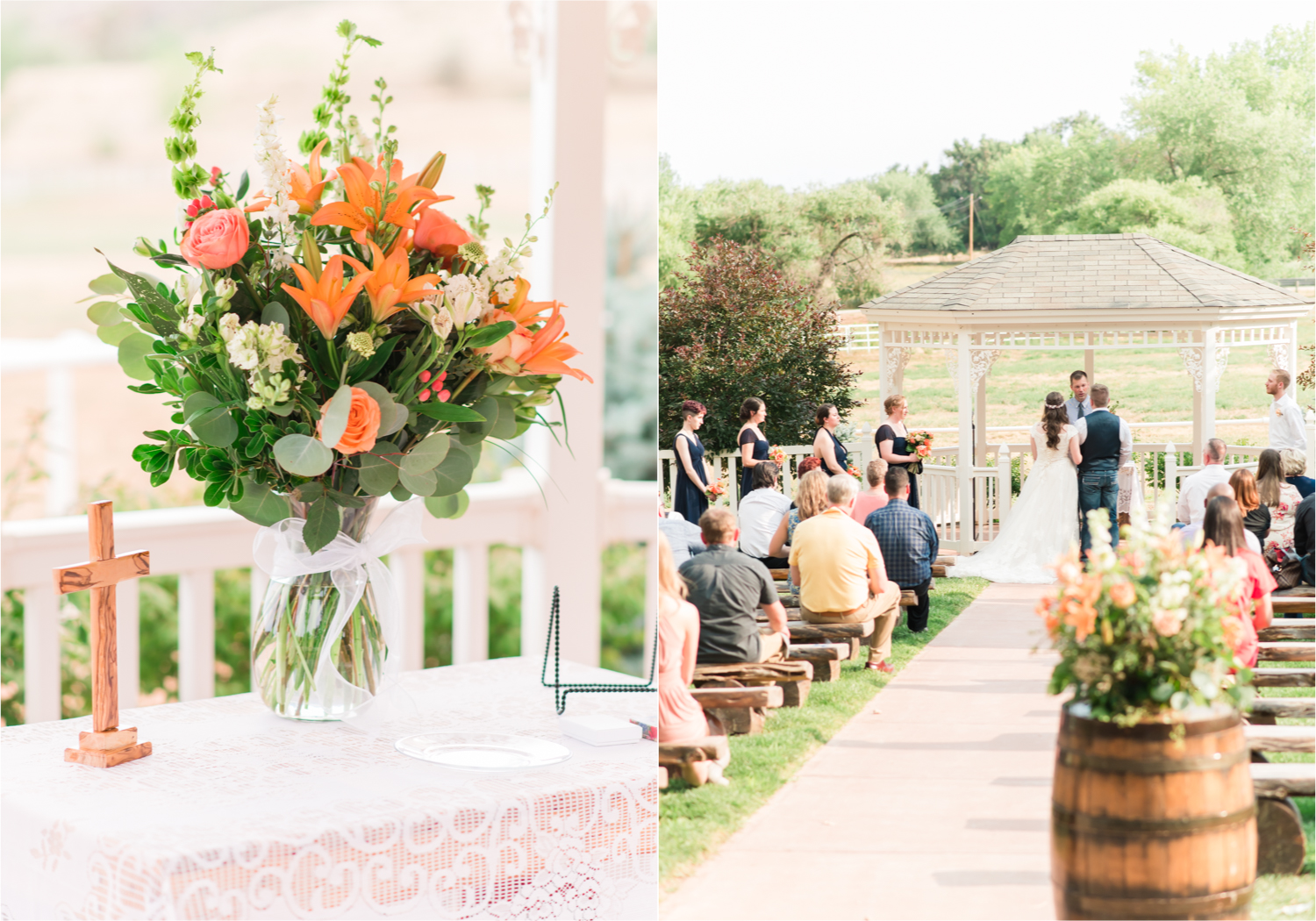 Summer Ellis Ranch Wedding in Loveland Colorado | Britni Girard Photography | Wedding Photo and Video Team | Gazebo Ceremony on Rustic Colorado Ranch