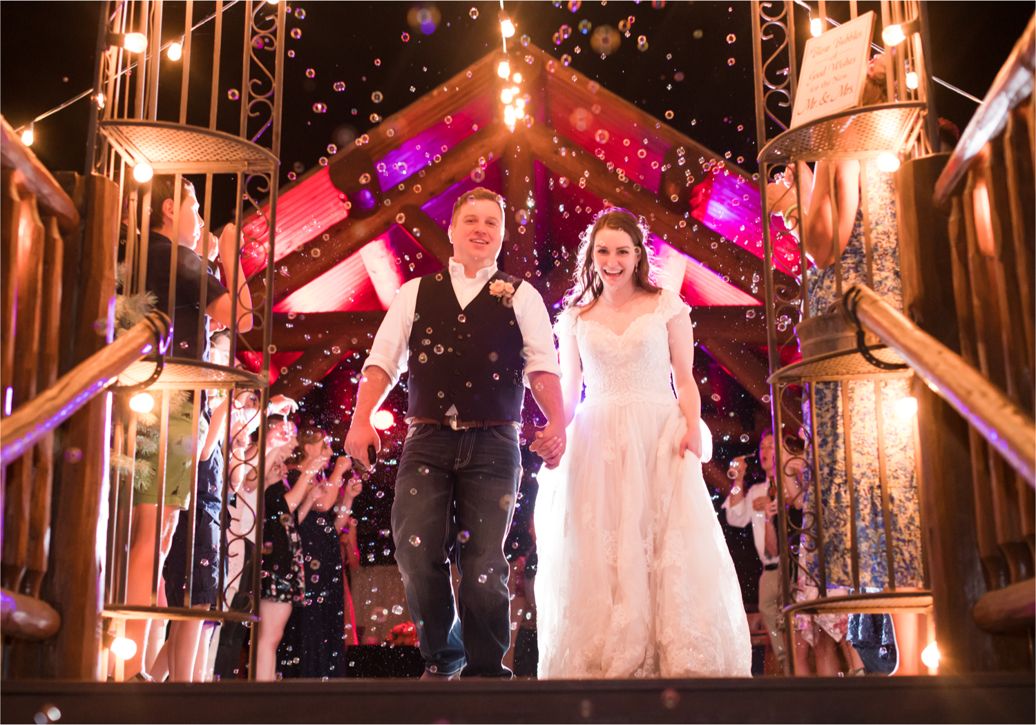 Summer Ellis Ranch Wedding in Loveland Colorado | Britni Girard Photography | Wedding Photo and Video Team | Night Time Bubble Exit