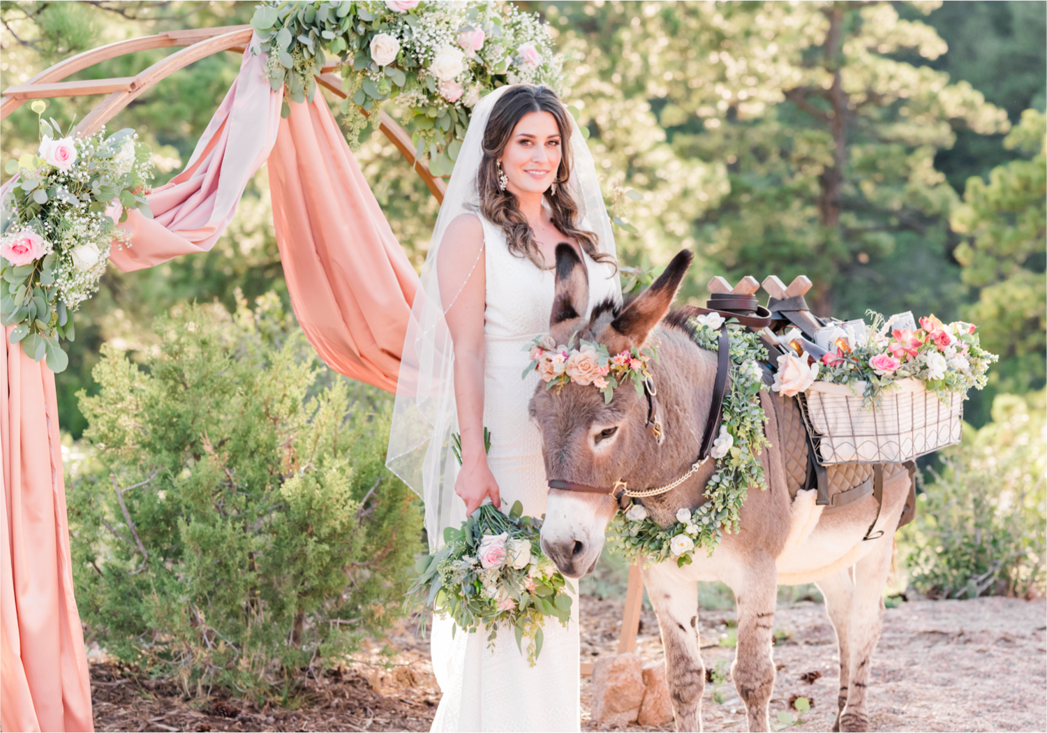 Autumn mountain wedding in Florence Colorado | Britni Girard Photography | Colorado Wedding Photo and Video Team | Mountainside Cabin for intimate wedding with rustic farm-tables and romantic details | Wedding Colors White, Dusty Rose and Sage | Catering by The Picnic Basket | Florals by Skyway Creations | Rocky Mountain Beverage Burro