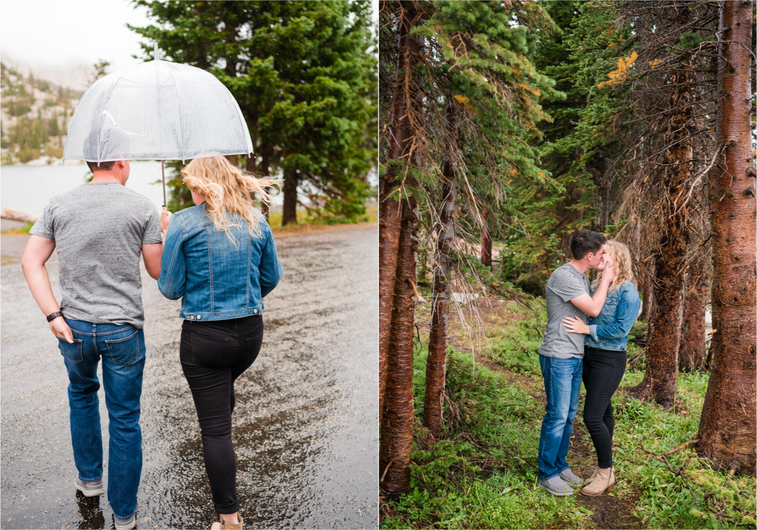 Rainy Summer Engagement at Mirror Lake in Medicine Bow National Park | Britni Girard Photography | Colorado Wedding Photographer and Videographer | Husband Wife photography team | Mountain Engagement