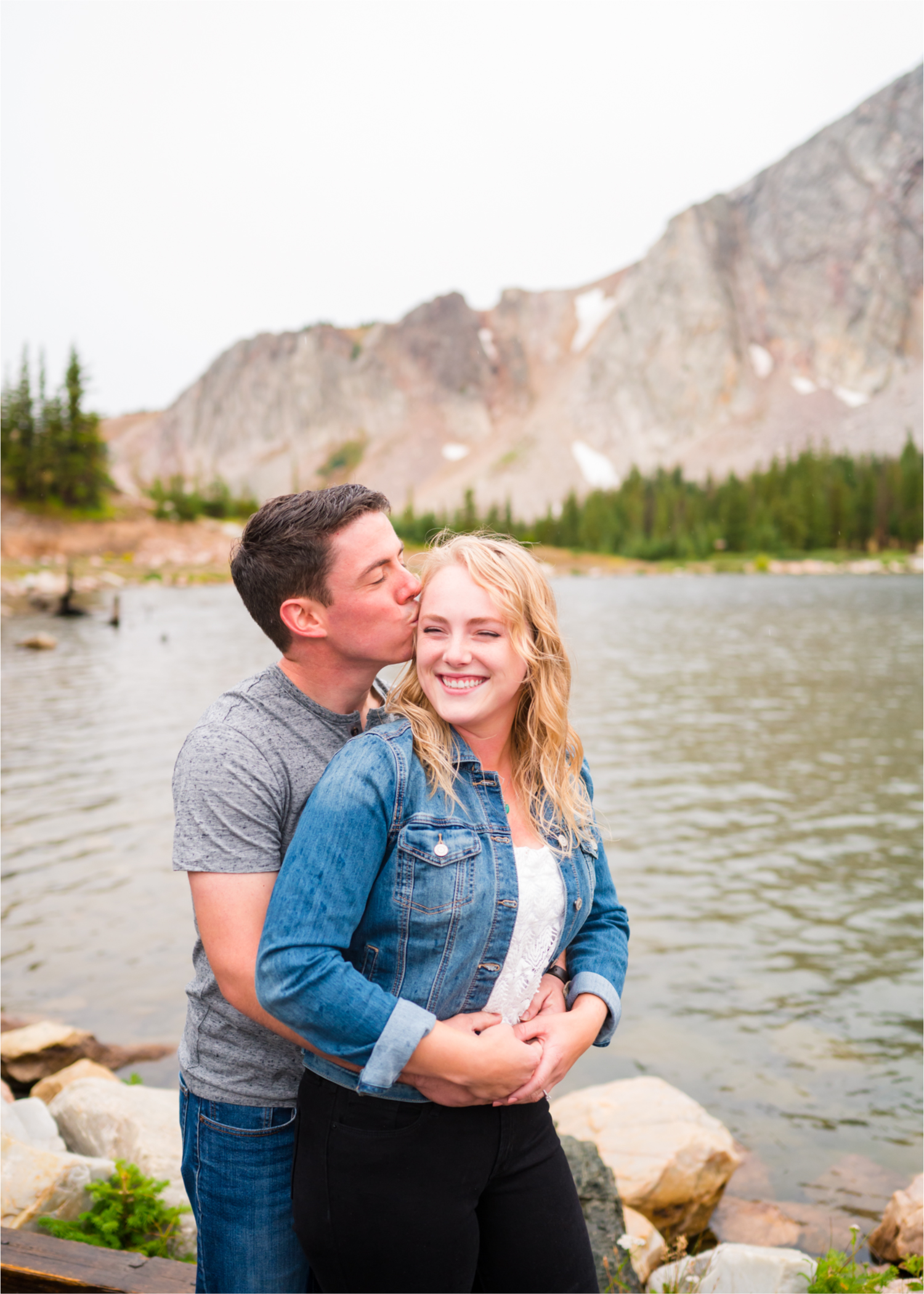 Rainy Summer Engagement at Mirror Lake in Medicine Bow National Park | Britni Girard Photography | Colorado Wedding Photographer and Videographer | Husband Wife photography team | Mountain Engagement