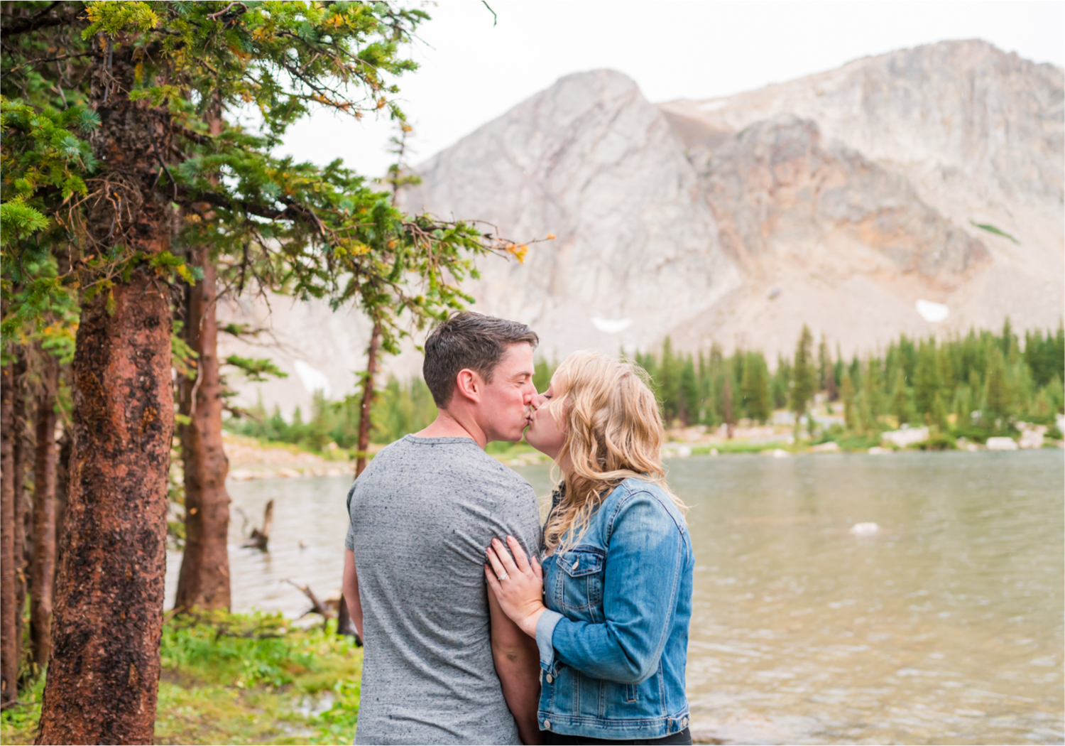 Rainy Summer Engagement at Mirror Lake in Medicine Bow National Park | Britni Girard Photography | Colorado Wedding Photographer and Videographer | Husband Wife photography team | Mountain Engagement
