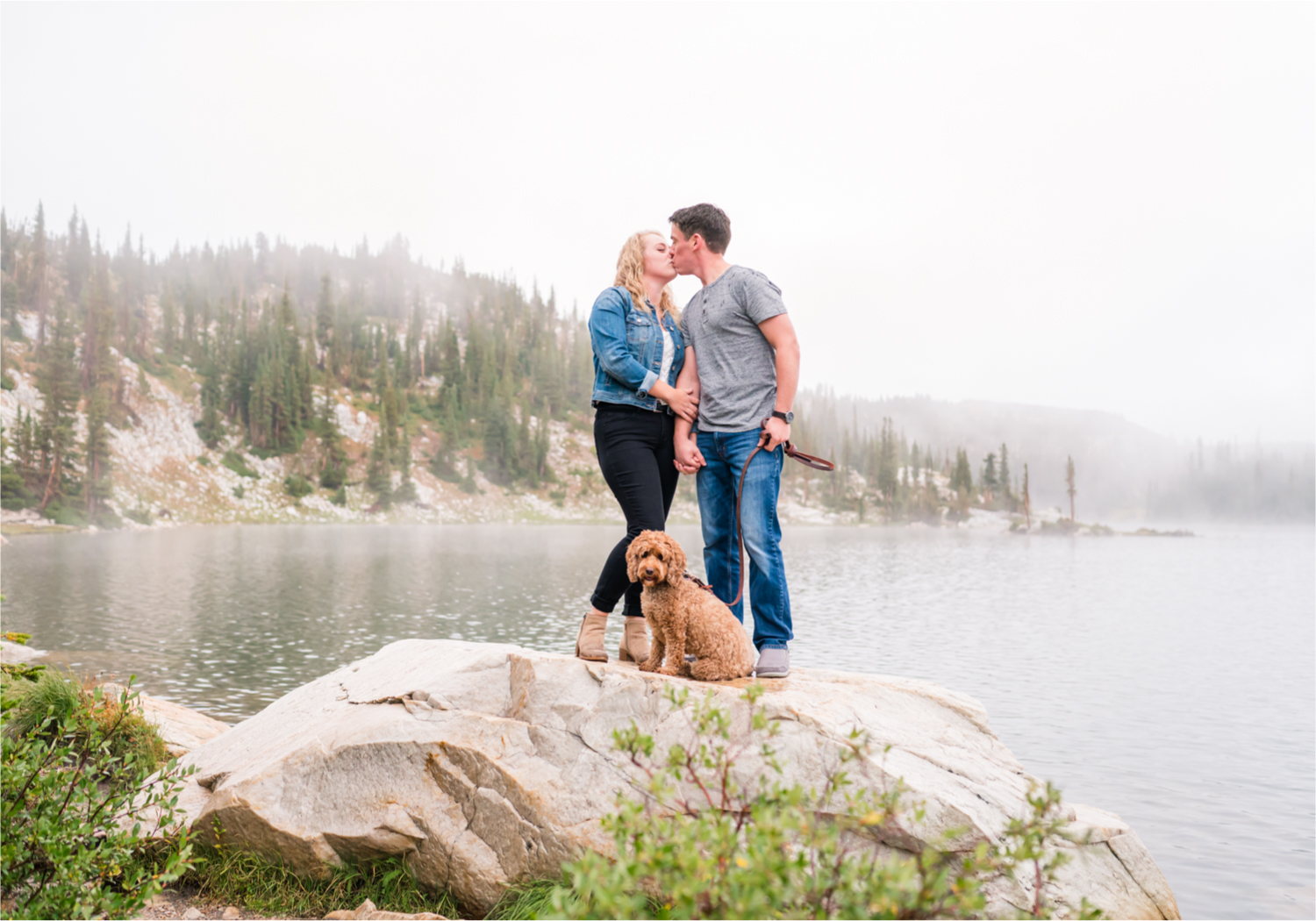 Rainy Summer Engagement at Mirror Lake in Medicine Bow National Park | Britni Girard Photography | Colorado Wedding Photographer and Videographer | Husband Wife photography team | Mountain Engagement