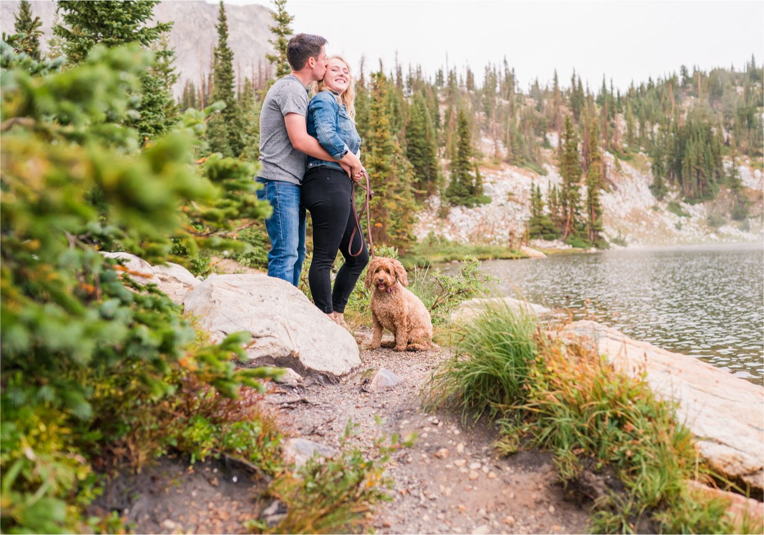 Rainy Summer Engagement at Mirror Lake in Medicine Bow National Park | Britni Girard Photography | Colorado Wedding Photographer and Videographer | Husband Wife photography team | Mountain Engagement