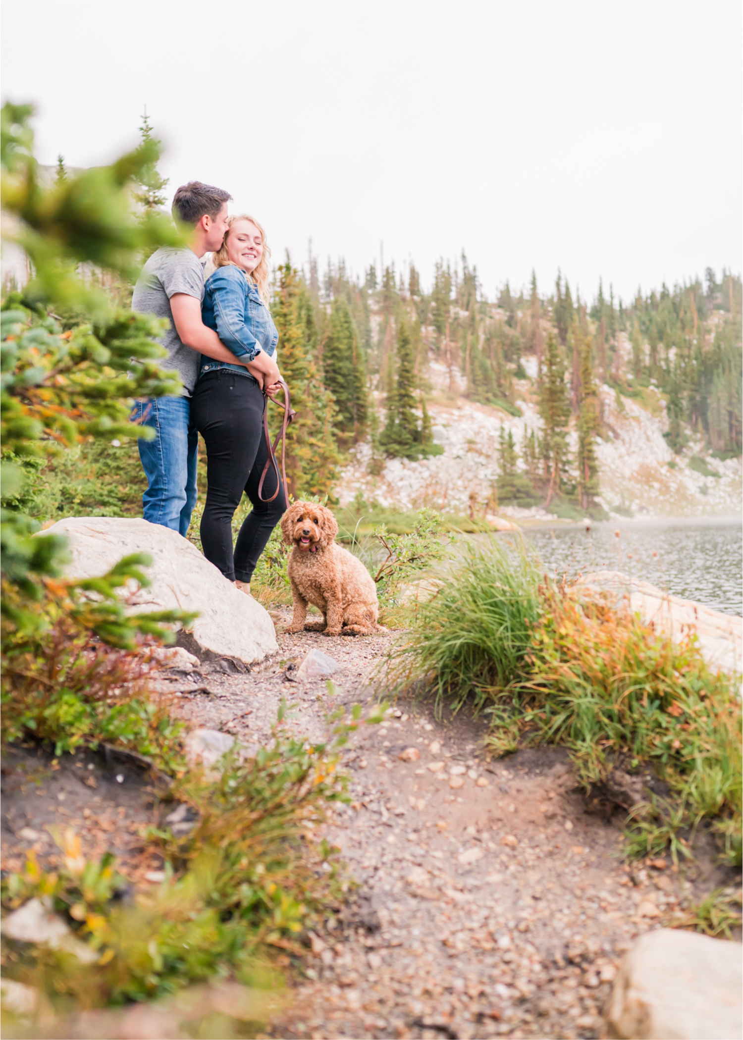 Rainy Summer Engagement at Mirror Lake in Medicine Bow National Park | Britni Girard Photography | Colorado Wedding Photographer and Videographer | Husband Wife photography team | Mountain Engagement