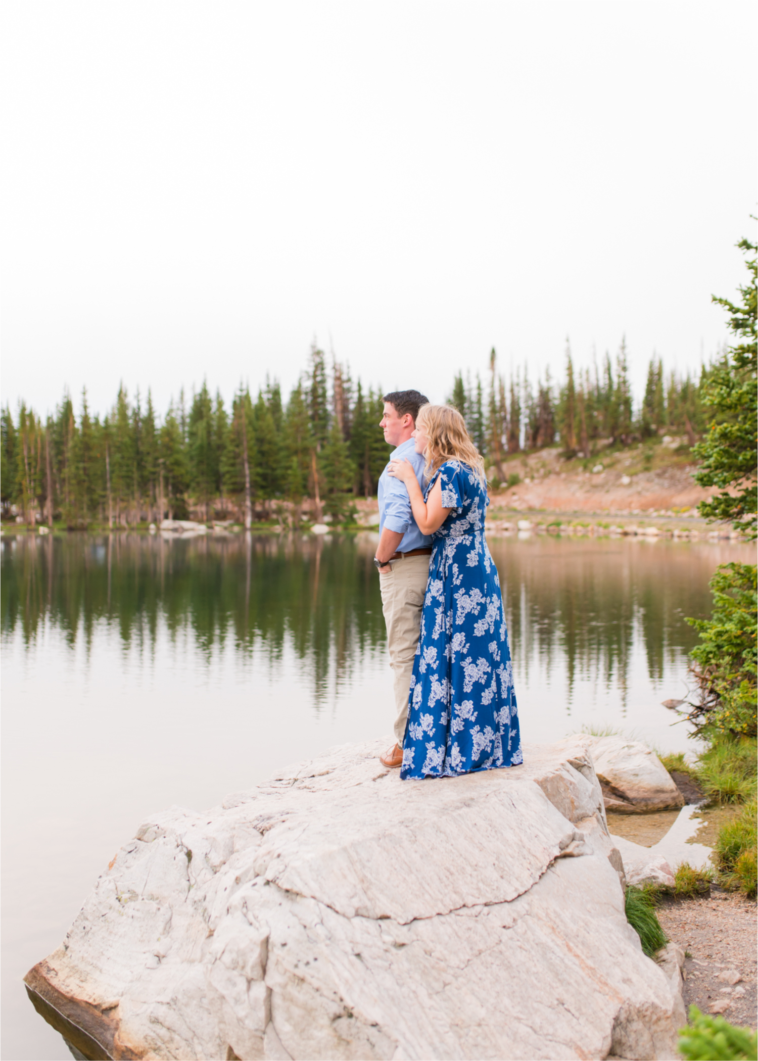 Rainy Summer Engagement at Mirror Lake in Medicine Bow National Park | Britni Girard Photography | Colorado Wedding Photographer and Videographer | Husband Wife photography team | Mountain Engagement