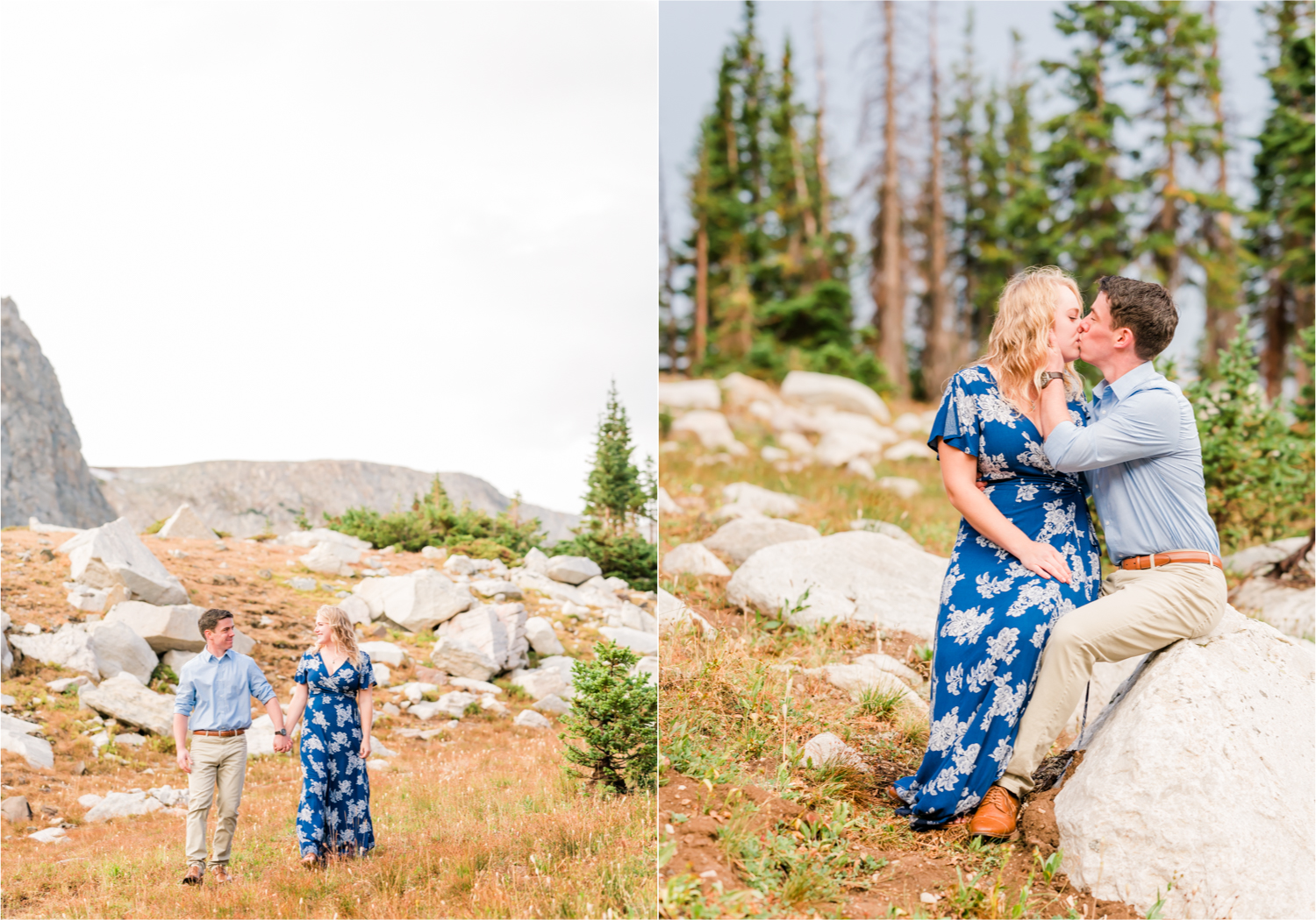 Rainy Summer Engagement at Mirror Lake in Medicine Bow National Park | Britni Girard Photography | Colorado Wedding Photographer and Videographer | Husband Wife photography team | Mountain Engagement
