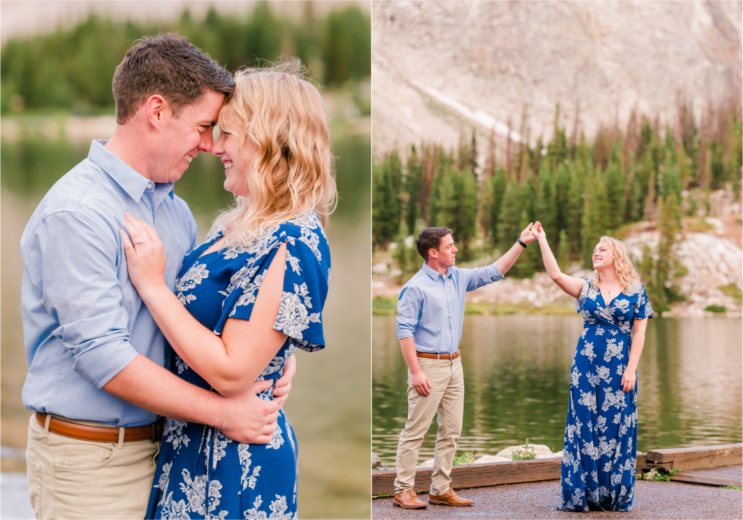 Rainy Summer Engagement at Mirror Lake in Medicine Bow National Park | Britni Girard Photography | Colorado Wedding Photographer and Videographer | Husband Wife photography team | Mountain Engagement