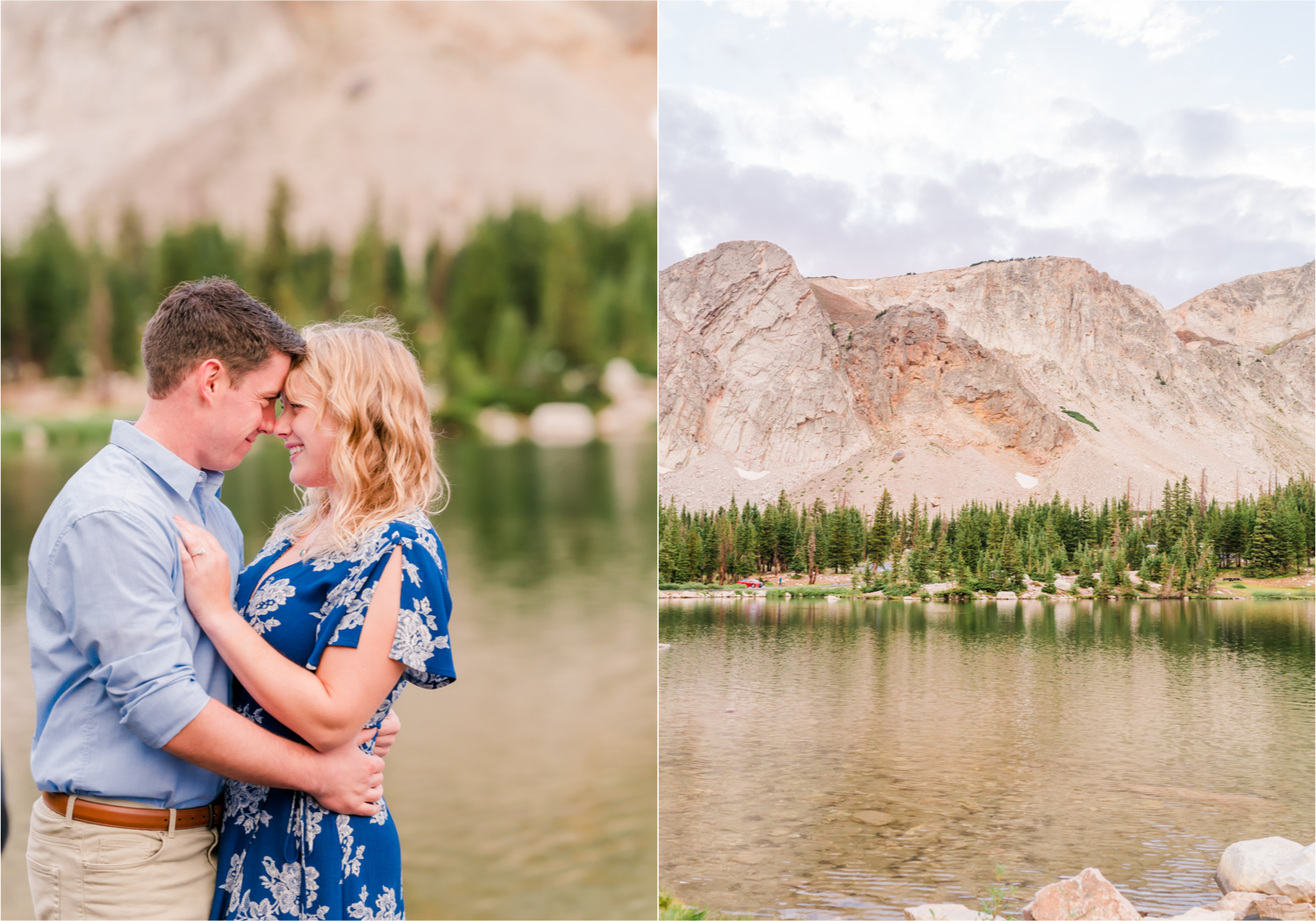Rainy Summer Engagement at Mirror Lake in Medicine Bow National Park | Britni Girard Photography | Colorado Wedding Photographer and Videographer | Husband Wife photography team | Mountain Engagement