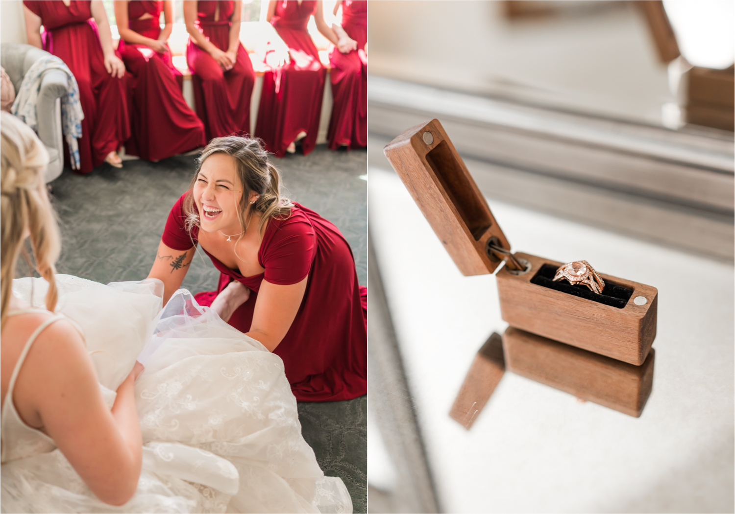Romantic Whimsical Wedding at the Lionscrest Manor in Lyons, CO | Britni Girard Photography - Wedding Photo and Video Team | Rustic Fall Decor mixed in Burgundy, Blush, Gold and Sage | Wedding Dress from Anna Be Bridal by Hailey Paige | Hair and Makeup by Glam 5280 Chaundra Revier |