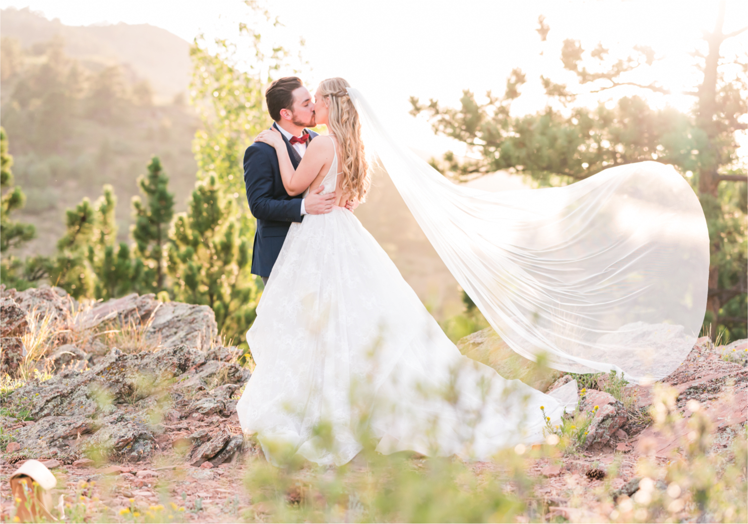 Romantic Whimsical Wedding at the Lionscrest Manor in Lyons, CO | Britni Girard Photography - Wedding Photo and Video Team | Rustic Fall Decor mixed in Burgundy, Blush, Gold and Sage | Groom in Custom Suit from Jos. a Banks | Romantic Bride and Groom Portraits in the rocky mountains | Wedding Dress from Anna Be Bridal by Hailey Paige | Hair and Makeup by Glam 5280 Chaundra Revier | Florals by Aflorae | Fine Art Wedding Photography