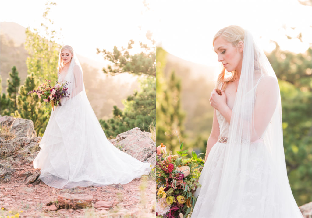 Romantic Whimsical Wedding at the Lionscrest Manor in Lyons, CO | Britni Girard Photography - Wedding Photo and Video Team | Rustic Fall Decor mixed in Burgundy, Blush, Gold and Sage | Wedding Dress from Anna Be Bridal by Hailey Paige | Hair and Makeup by Glam 5280 Chaundra Revier | Florals by Aflorae | Fine Art Wedding Photography