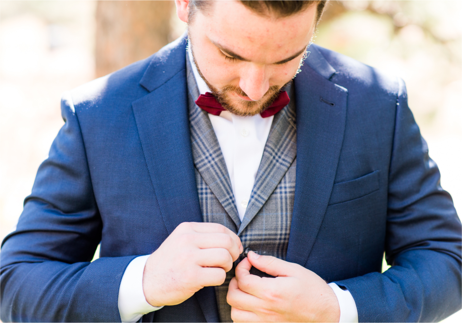 Romantic Whimsical Wedding at the Lionscrest Manor in Lyons, CO | Britni Girard Photography - Wedding Photo and Video Team | Rustic Fall Decor mixed in Burgundy, Blush, Gold and Sage | Groomsmen Getting Ready | Custom Suit from Jos. a Banks