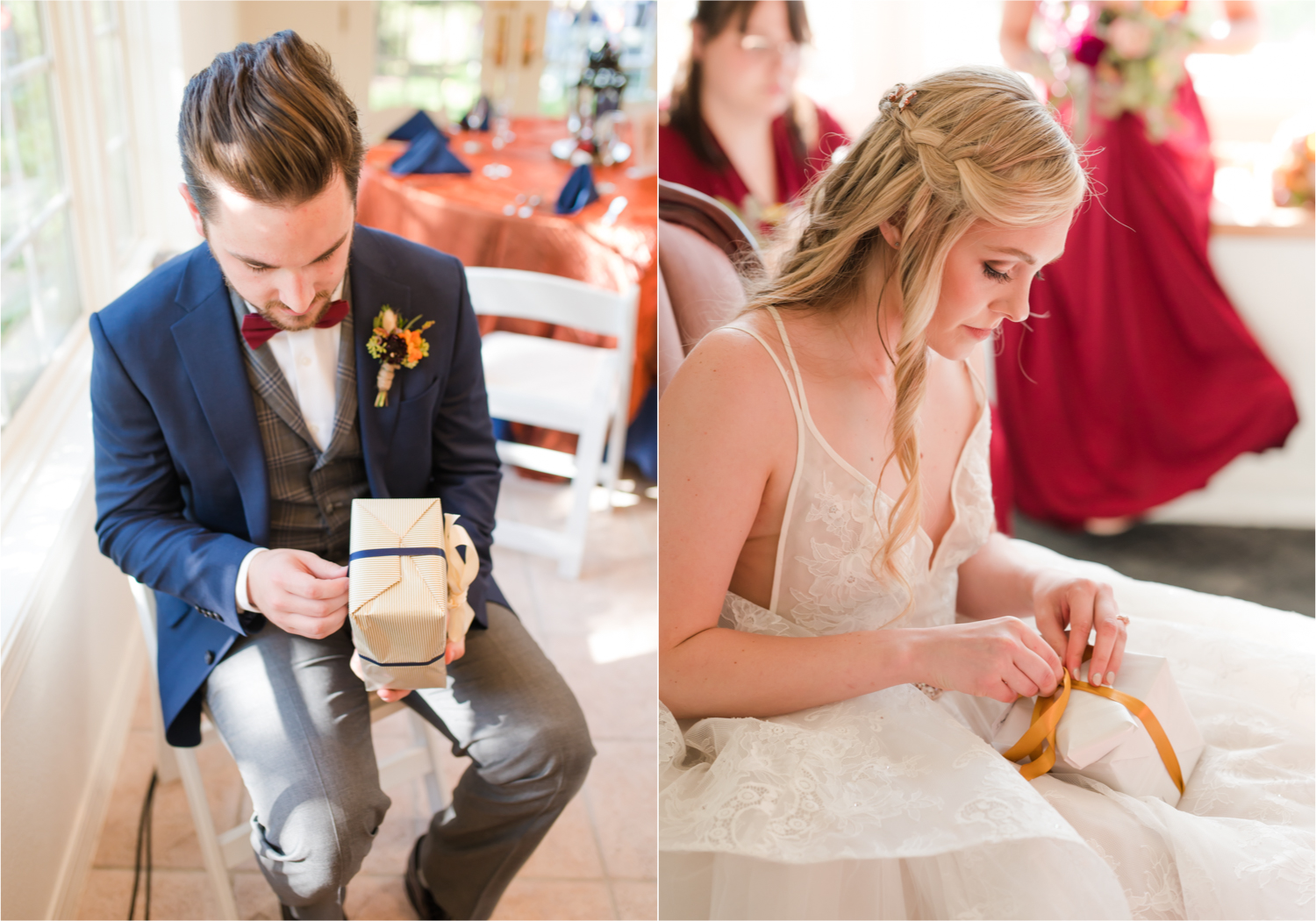 Romantic Whimsical Wedding at the Lionscrest Manor in Lyons, CO | Britni Girard Photography - Wedding Photo and Video Team | Rustic Fall Decor mixed in Burgundy, Blush, Gold and Sage | Bride and Groom Gifts