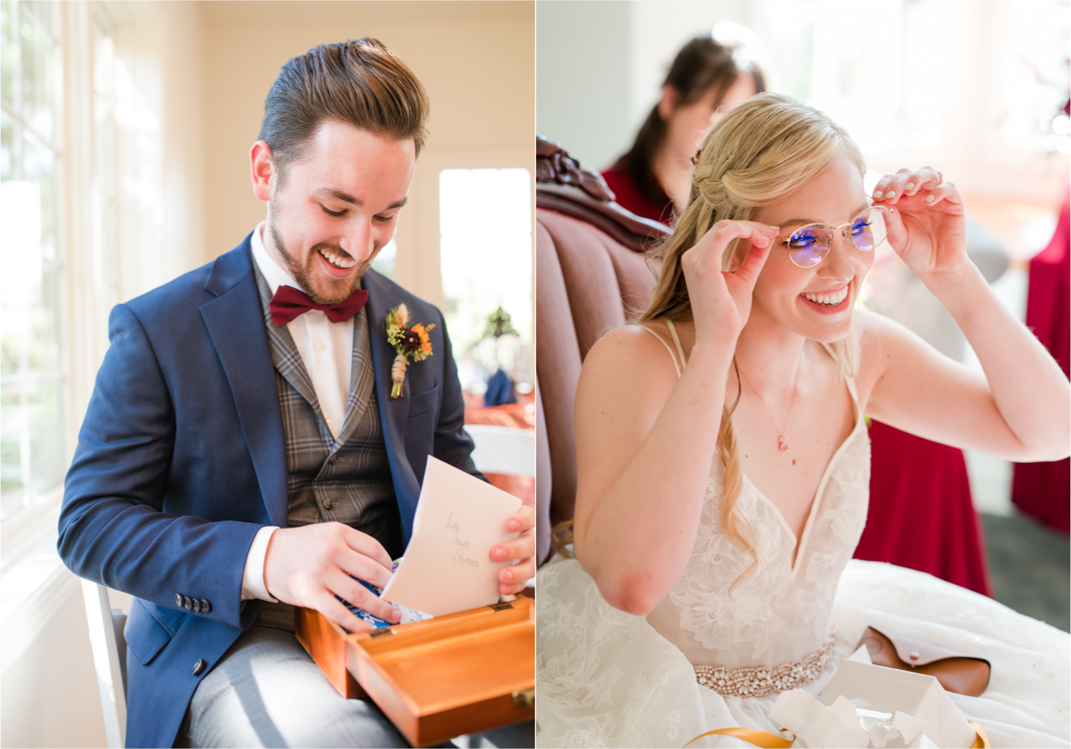 Romantic Whimsical Wedding at the Lionscrest Manor in Lyons, CO | Britni Girard Photography - Wedding Photo and Video Team | Rustic Fall Decor mixed in Burgundy, Blush, Gold and Sage | Bride and Groom Gifts