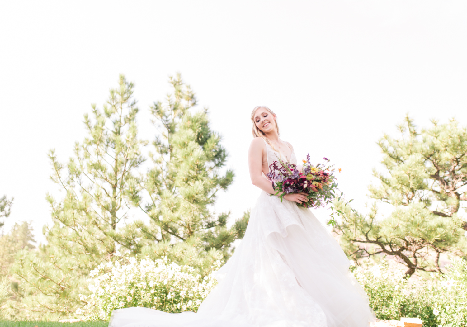 Romantic Whimsical Wedding at the Lionscrest Manor in Lyons, CO | Britni Girard Photography - Wedding Photo and Video Team | Rustic Fall Decor mixed in Burgundy, Blush, Gold and Sage | Wedding Dress from Anna Be Bridal by Hailey Paige | Hair and Makeup by Glam 5280 Chaundra Revier | Florals by Aflorae