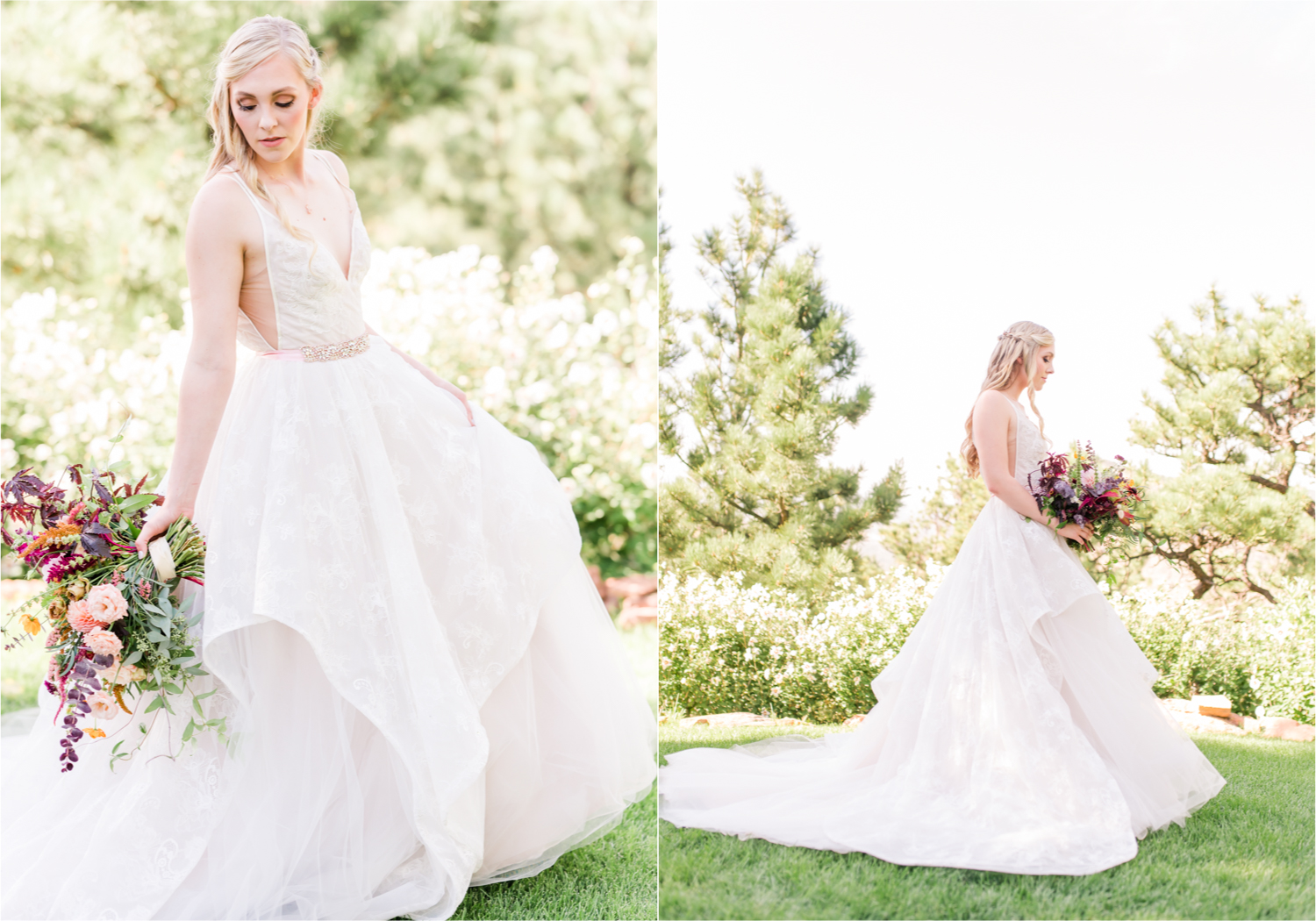 Romantic Whimsical Wedding at the Lionscrest Manor in Lyons, CO | Britni Girard Photography - Wedding Photo and Video Team | Rustic Fall Decor mixed in Burgundy, Blush, Gold and Sage | Wedding Dress from Anna Be Bridal by Hailey Paige | Hair and Makeup by Glam 5280 Chaundra Revier | Florals by Aflorae