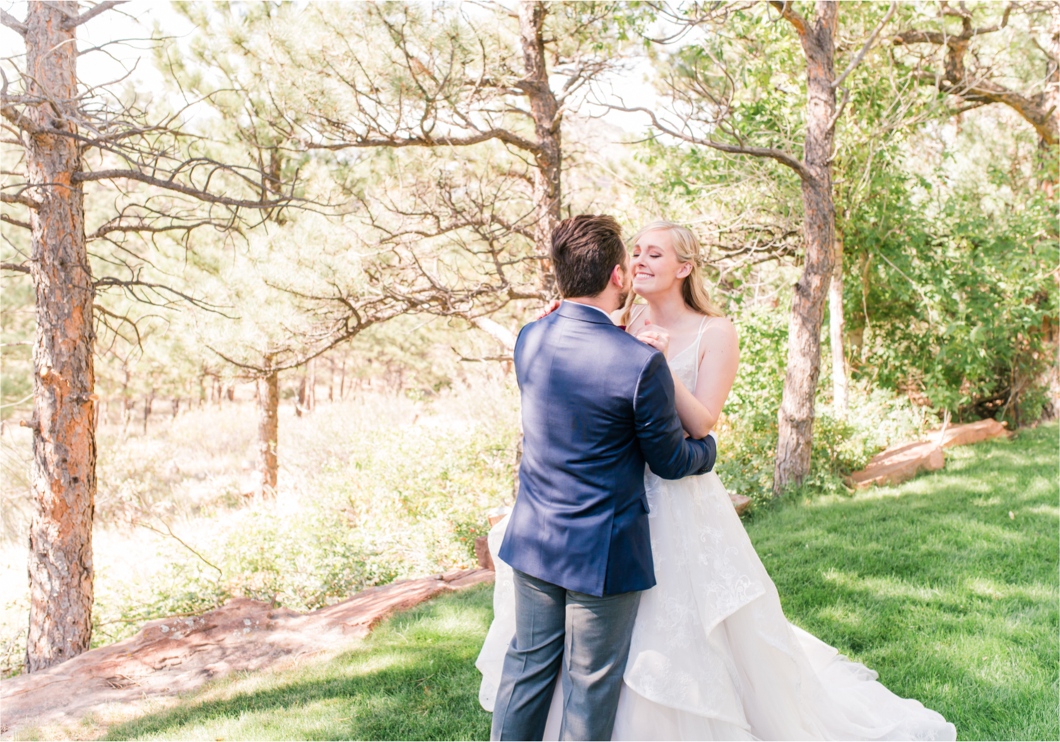 Romantic Whimsical Wedding at the Lionscrest Manor in Lyons, CO | Britni Girard Photography - Wedding Photo and Video Team | Rustic Fall Decor mixed in Burgundy, Blush, Gold and Sage | Groom in Custom Suit from Jos. a Banks | First Look in the garden