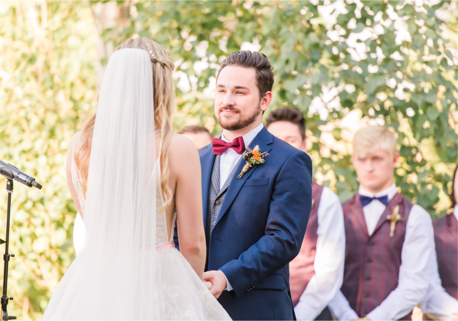 Romantic Whimsical Wedding at the Lionscrest Manor in Lyons, CO | Britni Girard Photography - Wedding Photo and Video Team | Rustic Fall Decor mixed in Burgundy, Blush, Gold and Sage | Wedding Dress from Anna Be Bridal by Hailey Paige | Hair and Makeup by Glam 5280 Chaundra Revier | Florals by Aflorae | Ceremony Site overlooking the Rocky Mountains | Mountaintop Ceremony before Sunset
