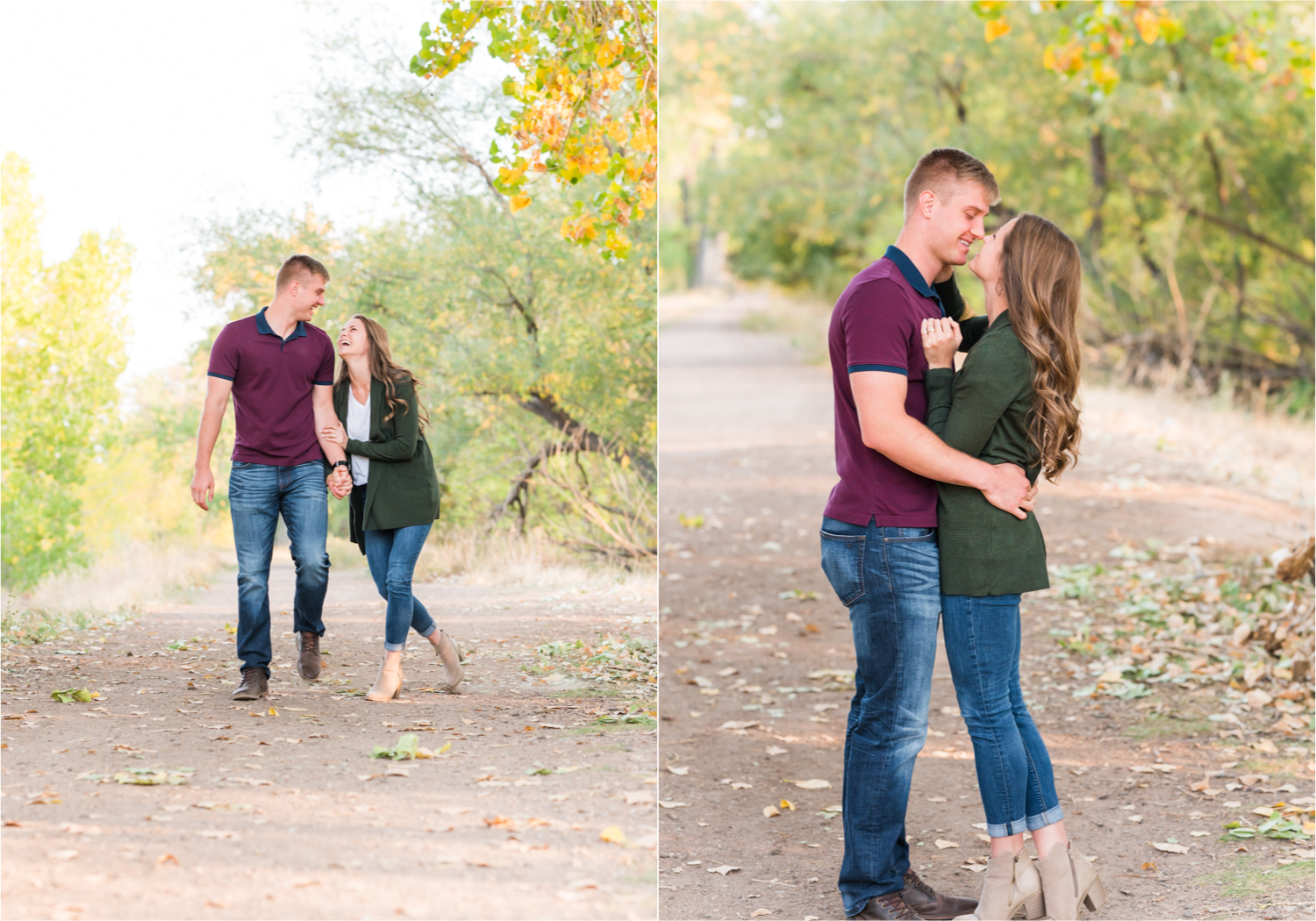 Fall Engagement at Prospect Ponds in Fort Collins | Britni Girard Photography | Colorado Wedding Photography and Videography | Husband and Wife Team | Trails of fall leaves and romantic snuggles under the canopy of color