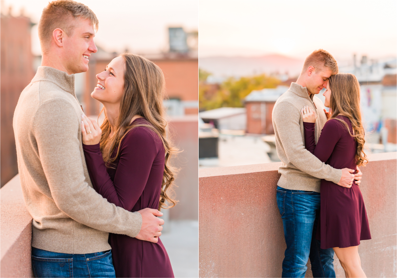 Fall Engagement in Old Town Fort Collins | Britni Girard Photography | Colorado Wedding Photography and Videography | Husband and Wife Team | Rooftop Sunset Engagement | with Rocky Mountains