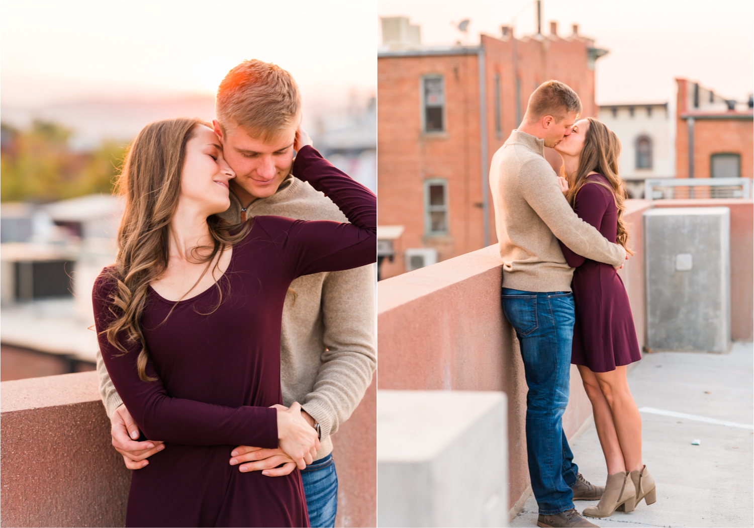 Fall Engagement in Old Town Fort Collins | Britni Girard Photography | Colorado Wedding Photography and Videography | Husband and Wife Team | Rooftop Sunset Engagement | with Rocky Mountains