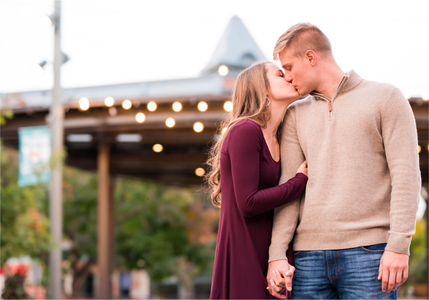 Fall Engagement in Old Town Fort Collins | Britni Girard Photography | Colorado Wedding Photography and Videography | Husband and Wife Team | Wandering the alley's and old town square with twinkle lights all around
