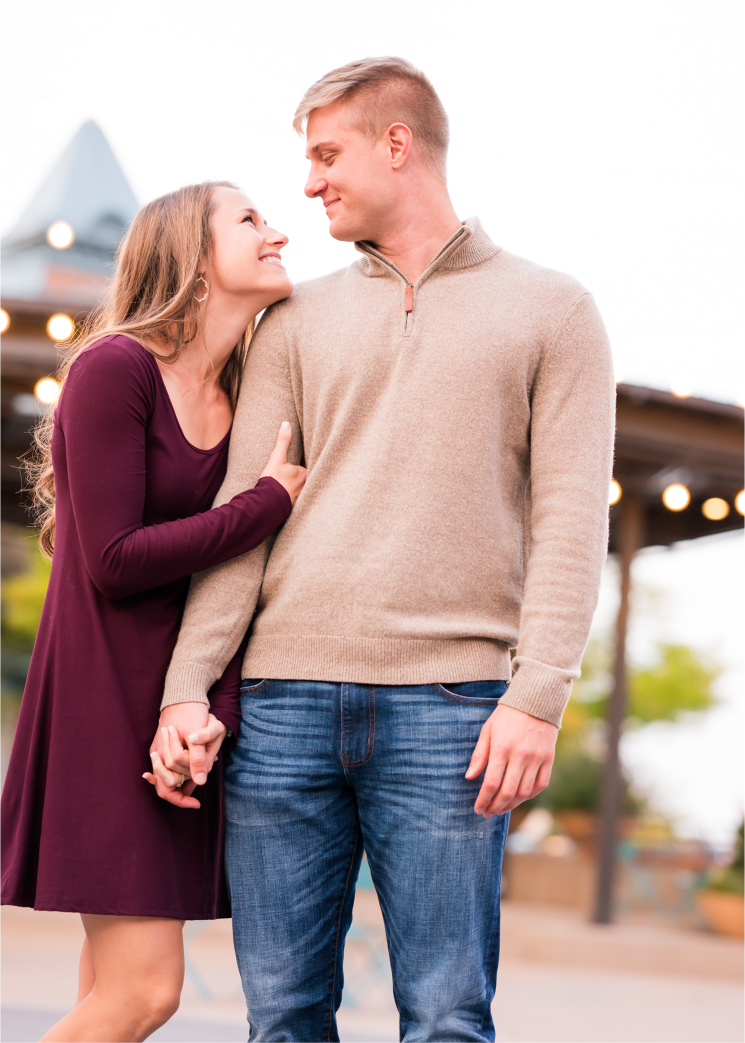 Fall Engagement in Old Town Fort Collins | Britni Girard Photography | Colorado Wedding Photography and Videography | Husband and Wife Team | Wandering the alley's and old town square with twinkle lights all around
