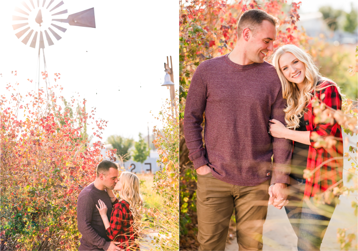 Romantic Fall Farmhouse Engagement at Jessup Farm | Britni Girard Photography | Colorado Wedding Photographer and Videography team | Rustic fences, fall leaves and barn doors in Fort Collins