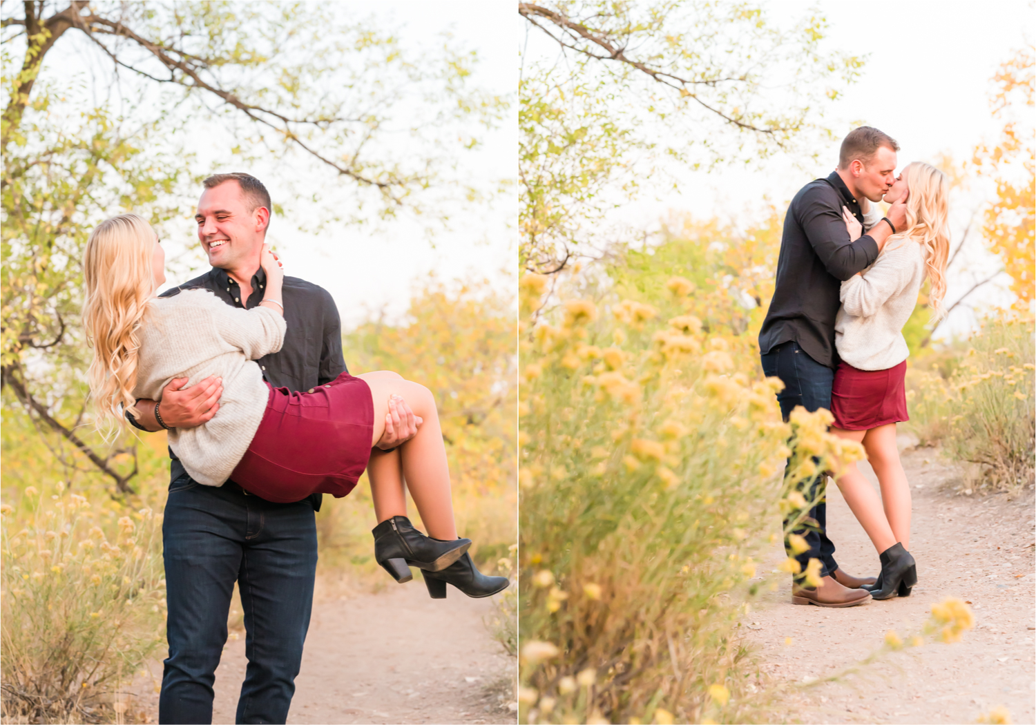 Romantic Fall Farmhouse Engagement at Prospect Ponds River Bend | Britni Girard Photography | Colorado Wedding Photographer and Videography team | Fall Leaves and Romantic Wine stroll in Fort Collins