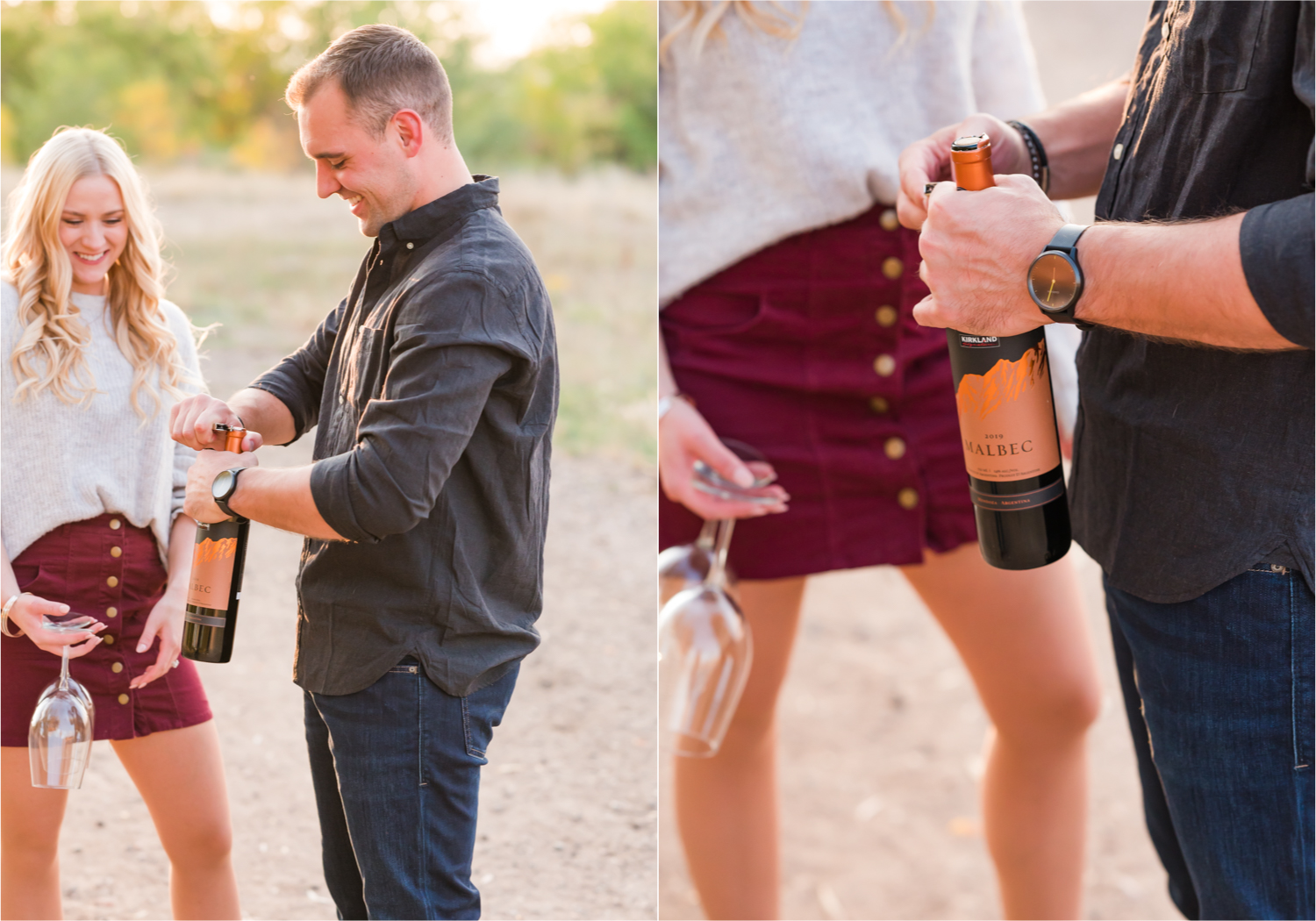 Romantic Fall Farmhouse Engagement at Prospect Ponds River Bend | Britni Girard Photography | Colorado Wedding Photographer and Videography team | Fall Leaves and Romantic Wine stroll in Fort Collins