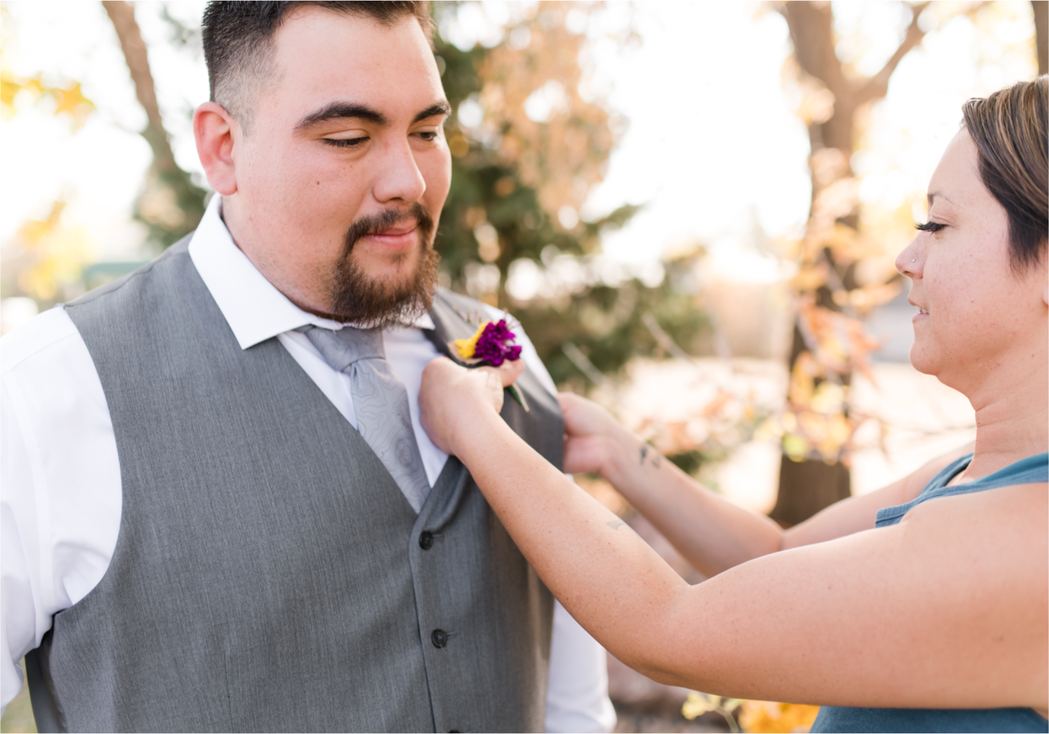 Rustic Fall Wedding at country home overlooking longs peak | Britni Girard Photography | Colorado Wedding Photography and Videography team | Fall colors, country fences leading to mountain views | Relaxed DIY wedding with elegant charm | Florals by Tahnee Wydra | Brides Dress from Abeille Bridal | Best Event Rentals