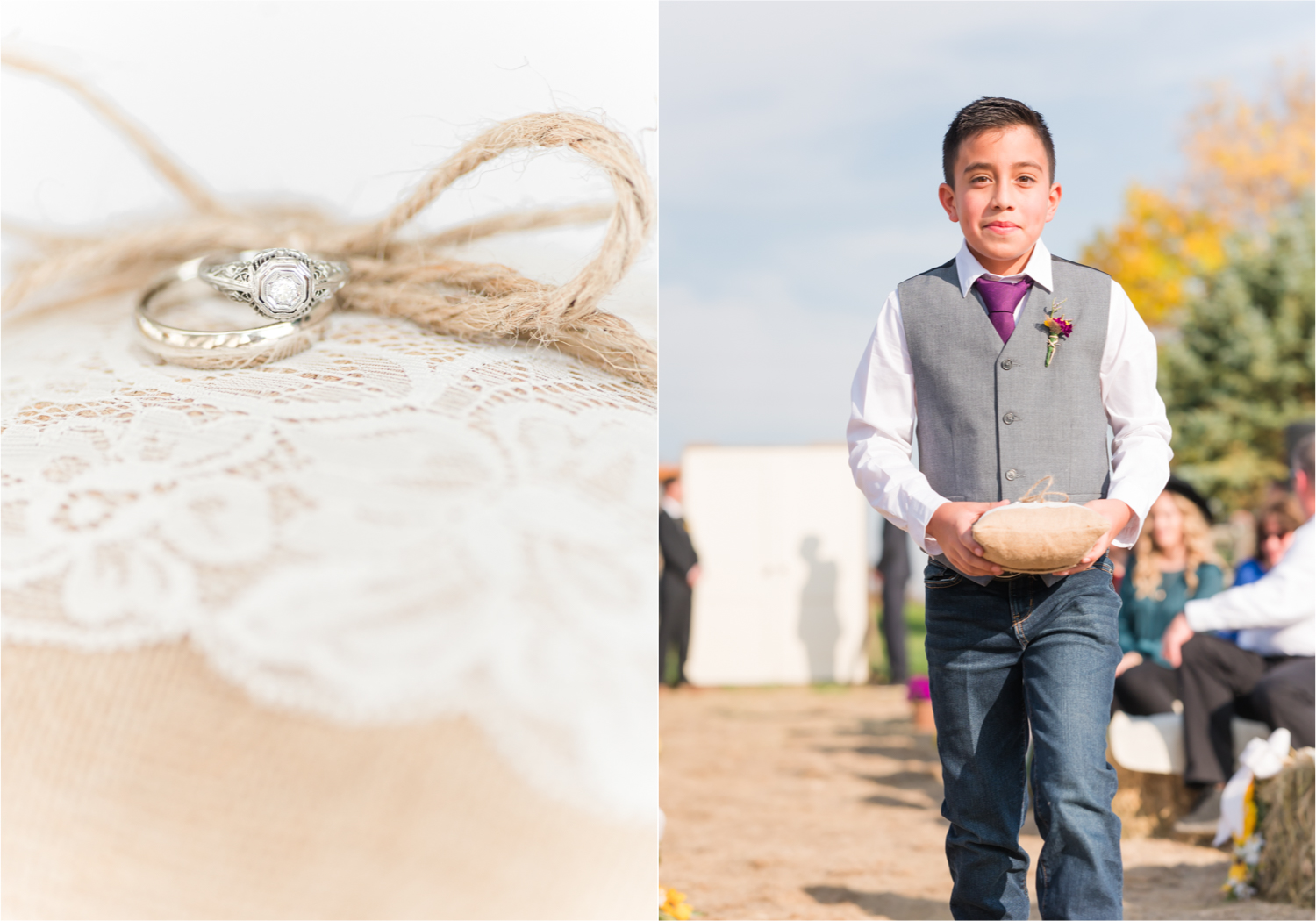 Rustic Fall Wedding at country home overlooking longs peak | Britni Girard Photography | Colorado Wedding Photography and Videography team | Fall colors, country fences leading to mountain views | Relaxed DIY wedding with elegant charm | Florals by Tahnee Wydra | Brides Dress from Abeille Bridal | Best Event Rentals