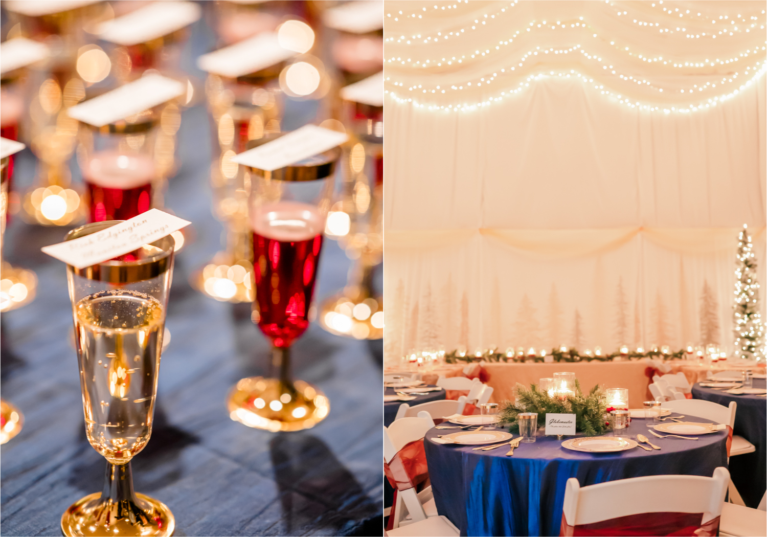 Winter Wonderland Wedding in Colorado Springs | Britni Girard Photography Colorado Wedding Photography and Film Team | Snow covered mountains and Christmas just a few days away | Annika + John's Nostalgic Winter Wedding | Bride's Dress iDream Bridal Essence of Australia | Air Force Academy | Reception with hand-painted mountain backdrops, candelight and Christmas trees.  Burgundy, Navy and Gold