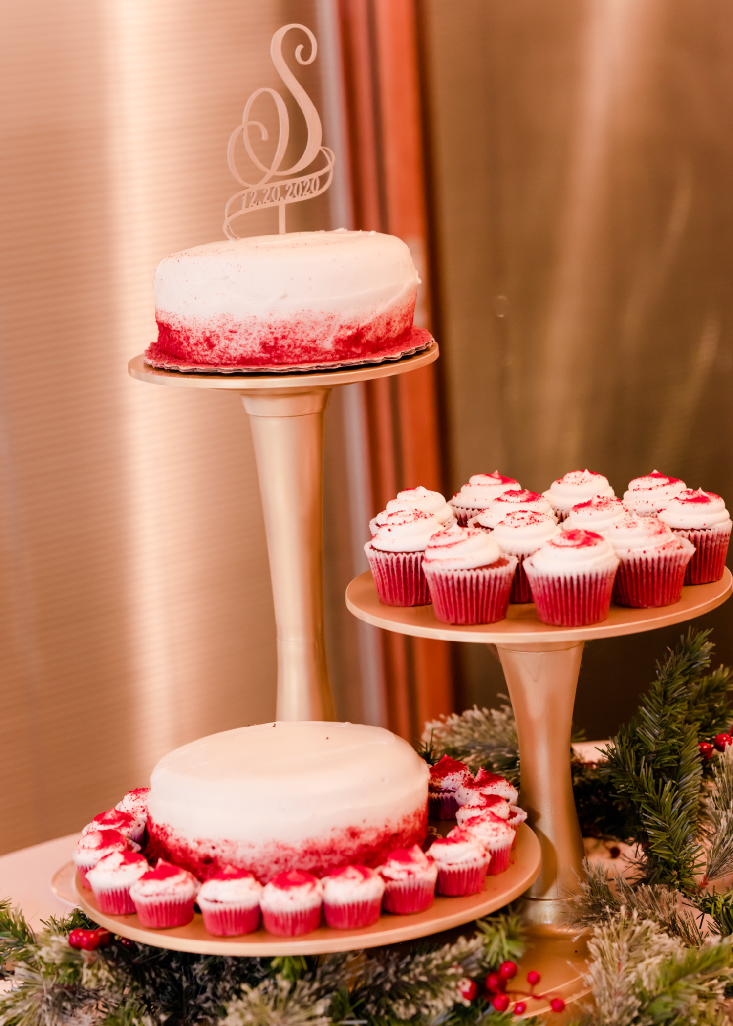 Winter Wonderland Wedding in Colorado Springs | Britni Girard Photography Colorado Wedding Photography and Film Team | Snow covered mountains and Christmas just a few days away | Annika + John's Nostalgic Winter Wedding | Bride's Dress iDream Bridal Essence of Australia | Air Force Academy | Reception with hand-painted mountain backdrops, candelight and Christmas trees.  Burgundy, Navy and Gold | Cakes by King Soopers with 7 types of Christmas Cookies