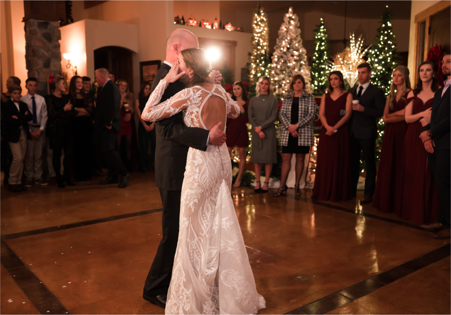 Winter Wonderland Wedding in Colorado Springs | Britni Girard Photography Colorado Wedding Photography and Film Team | Snow covered mountains and Christmas just a few days away | Annika + John's Nostalgic Winter Wedding | Bride's Dress iDream Bridal Essence of Australia | Air Force Academy | Rustic Winter Reception First Dance
