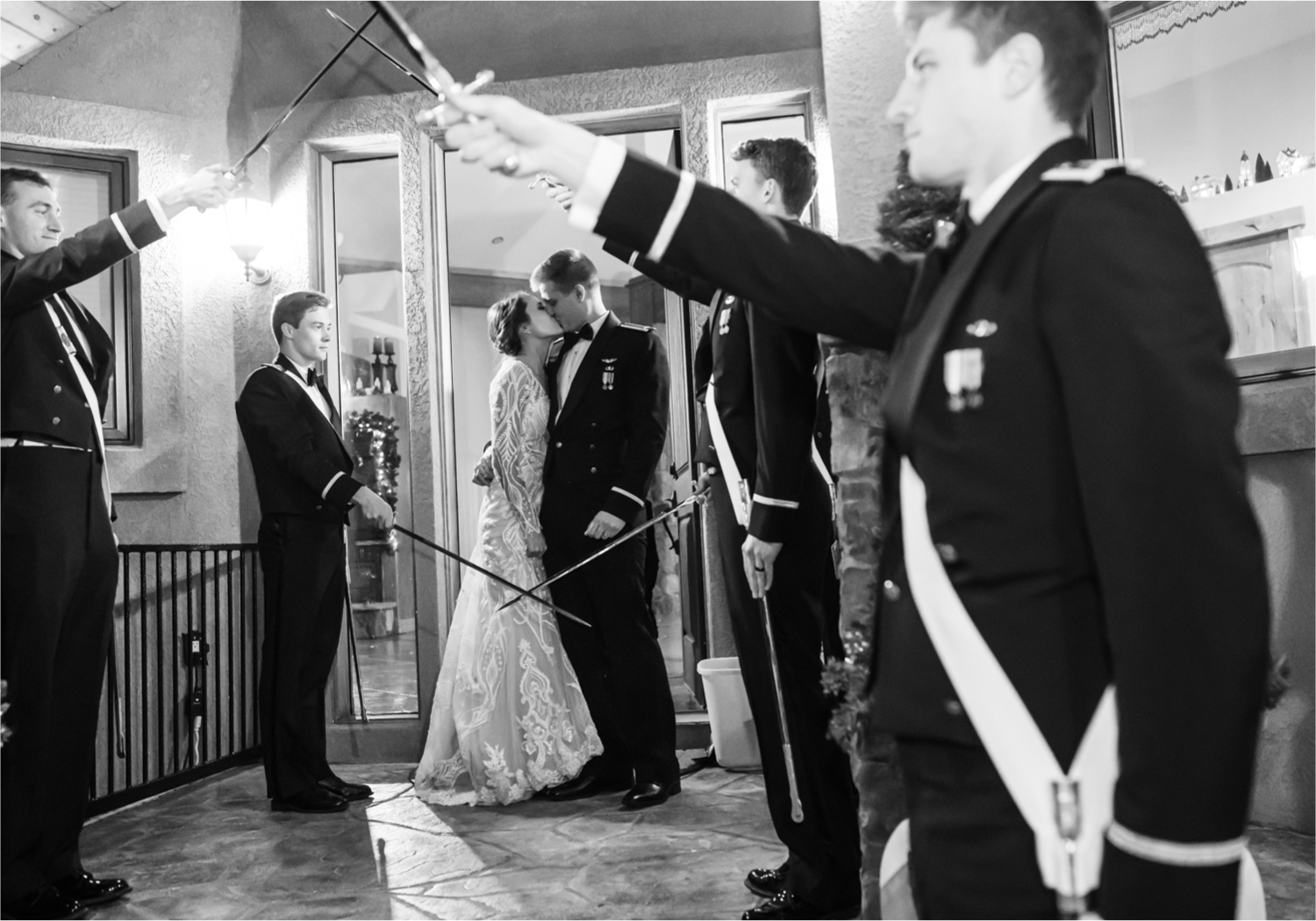 Winter Wonderland Wedding in Colorado Springs | Britni Girard Photography Colorado Wedding Photography and Film Team | Snow covered mountains and Christmas just a few days away | Annika + John's Nostalgic Winter Wedding | Bride's Dress iDream Bridal Essence of Australia | Air Force Academy | Wedding Saber Arch for Military Wedding Exit