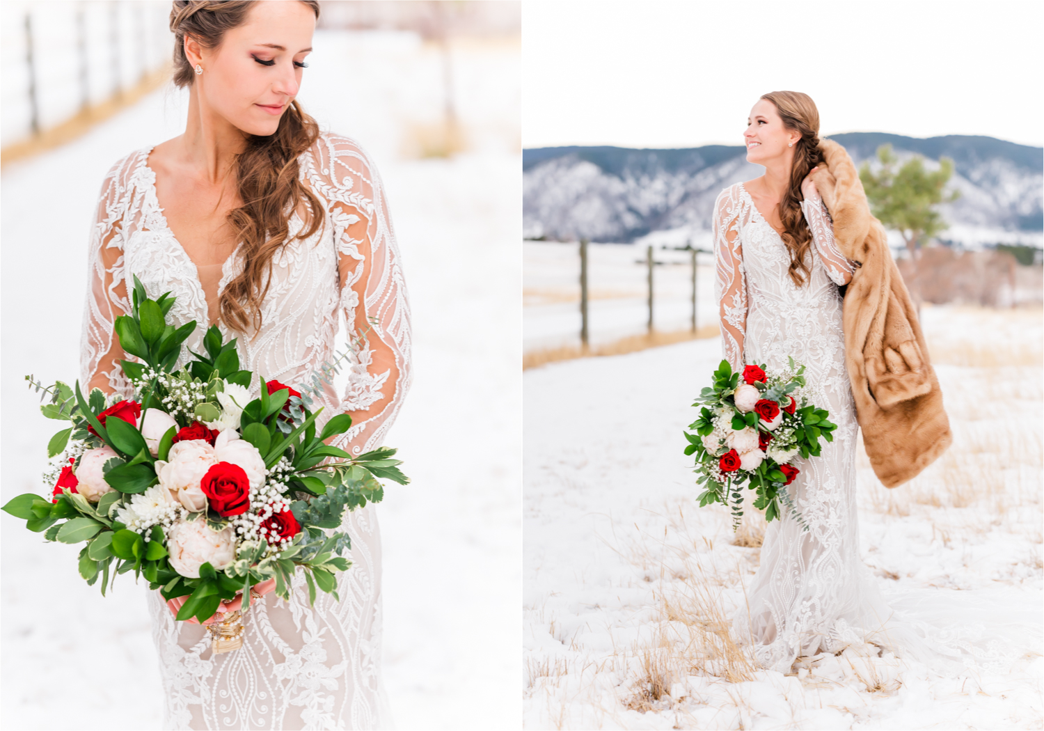 Winter Wonderland Wedding in Colorado Springs | Britni Girard Photography Colorado Wedding Photography and Film Team | Snow covered mountains and Christmas just a few days away | Annika + John's Nostalgic Winter Wedding | Bride's Dress iDream Bridal Essence of Australia | Air Force Academy 
