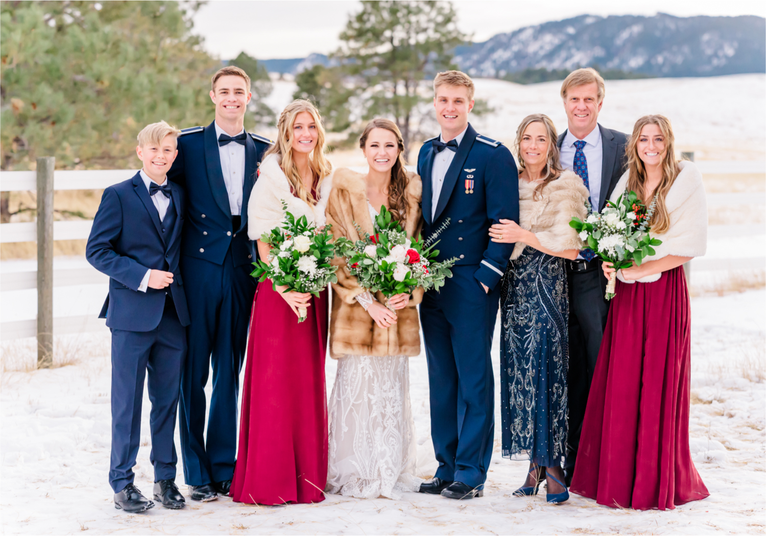 Winter Wonderland Wedding in Colorado Springs | Britni Girard Photography Colorado Wedding Photography and Film Team | Snow covered mountains and Christmas just a few days away | Annika + John's Nostalgic Winter Wedding | Bride's Dress iDream Bridal Essence of Australia | Air Force Academy | 